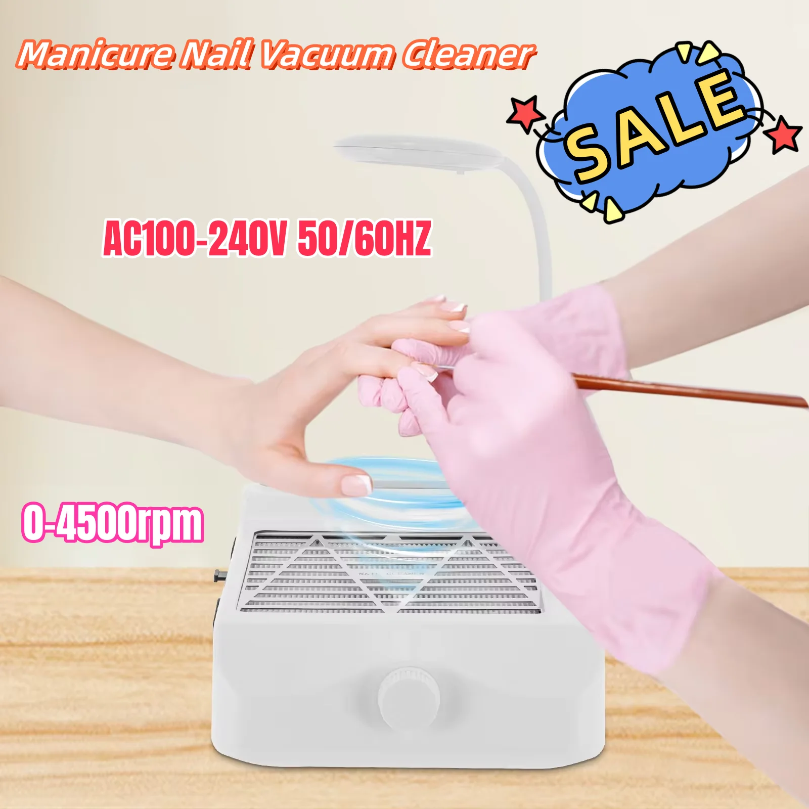 Maniküre Nagel Staubsauger absorbieren Nagels taub mit Filter LED-Licht AC100-240V 50/60hz