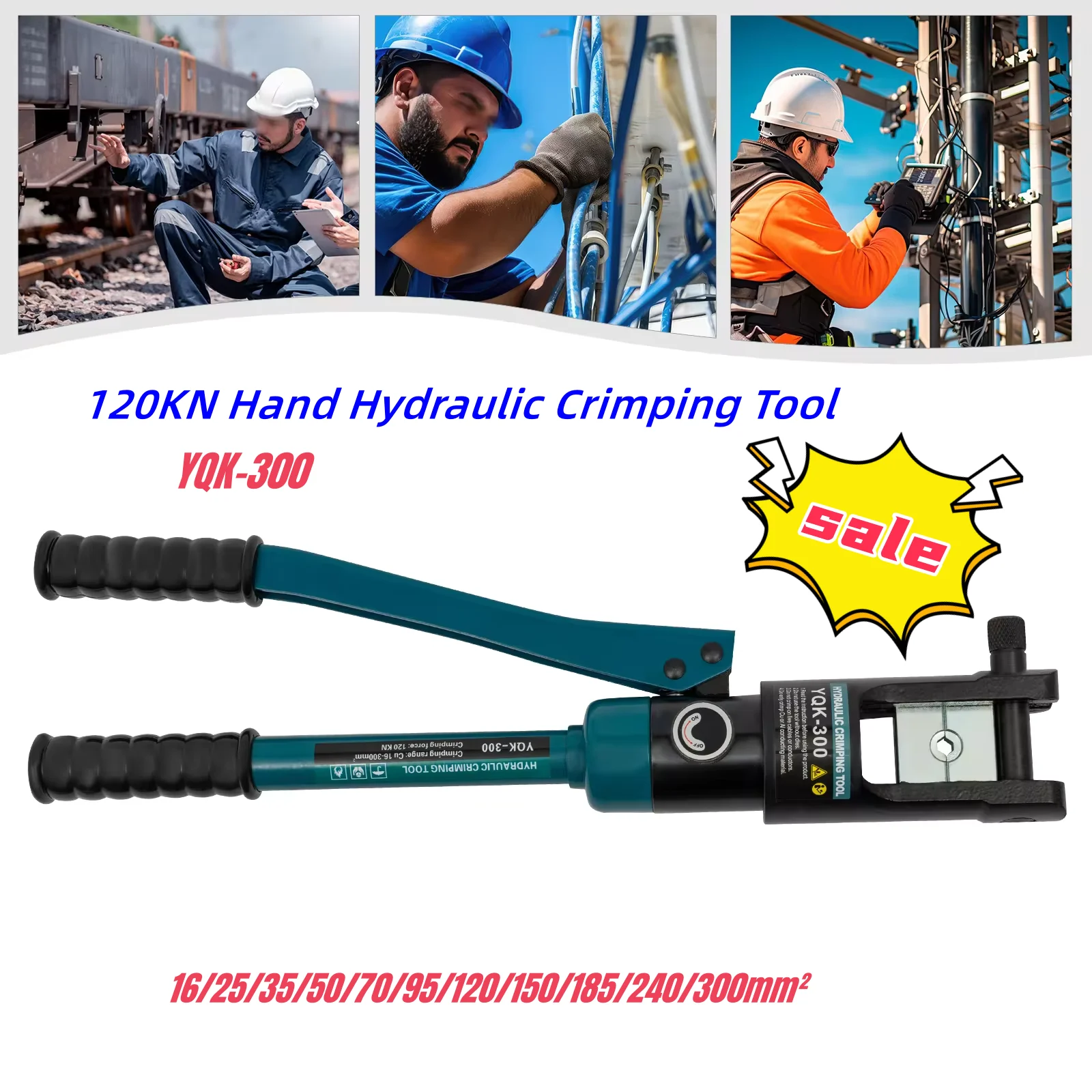 120kn hand hydraulische Crimp zange mit 11 Paar Matrizen 16/25/35/50/70/95/120/150/185/240mm ²