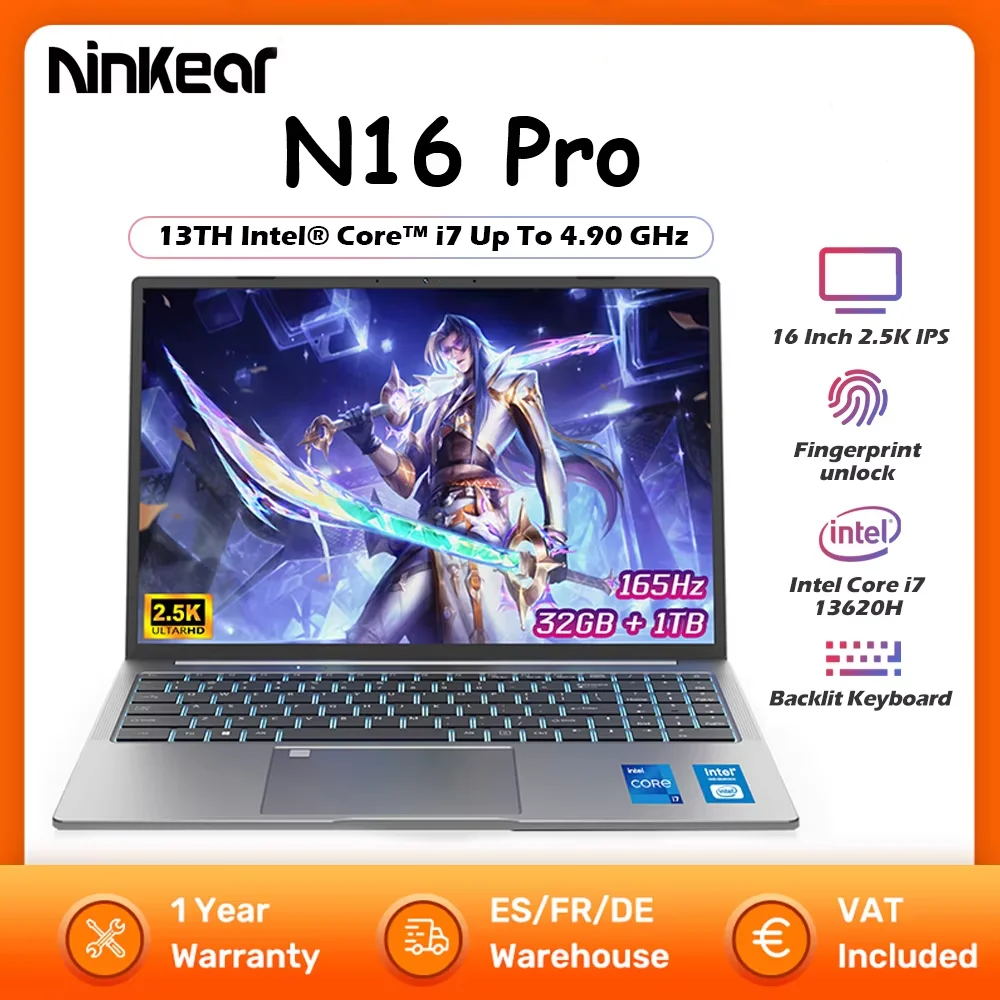 Ninkear n16 pro gaming laptop 13. intel i7-13620H wifi 6 16-Zoll 2,5 k ips 165hz 32gb ddr4 1tb ssd