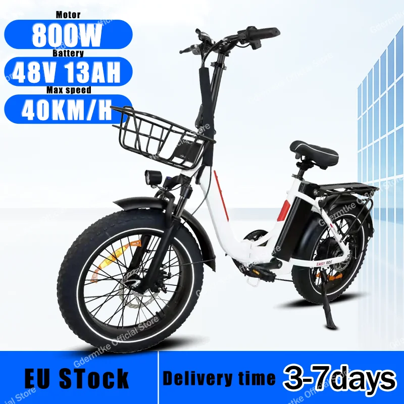 E Fahrrad faltbar 800w Motor 48 v13ah mit Blinker Elektro fahrrad mit Korb 20*4,0 Zoll fetten Reifen