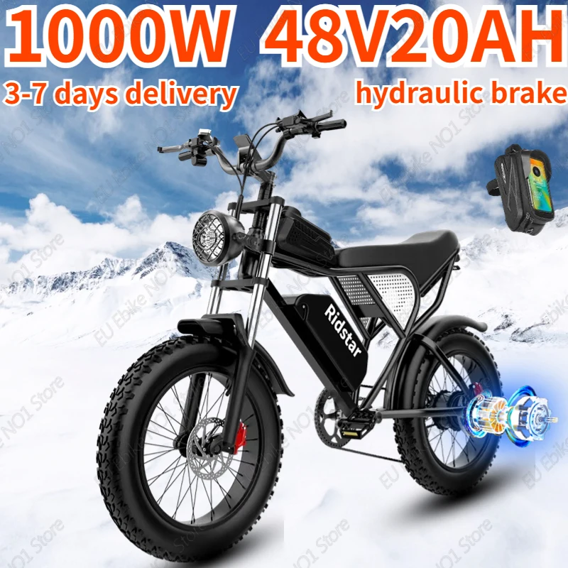 Q20 Elektro fahrrad 1000w leistungs starker Motor 48 v20ah Doppel hydraulik bremse E-Bike für