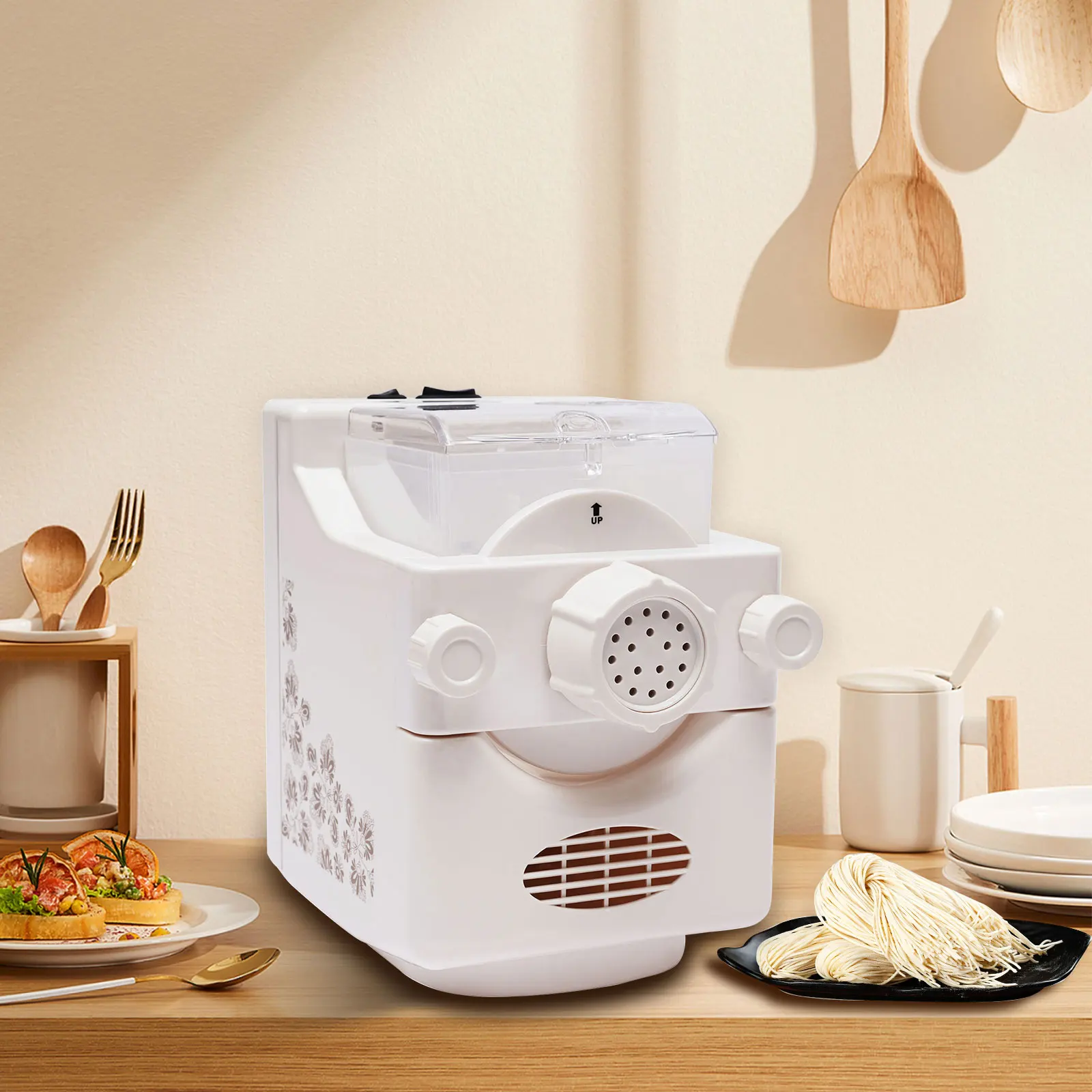 Voll automatische elektrische Nudel maschine Nudel hersteller mit 9 Formen weiß für Küche 160w 220v