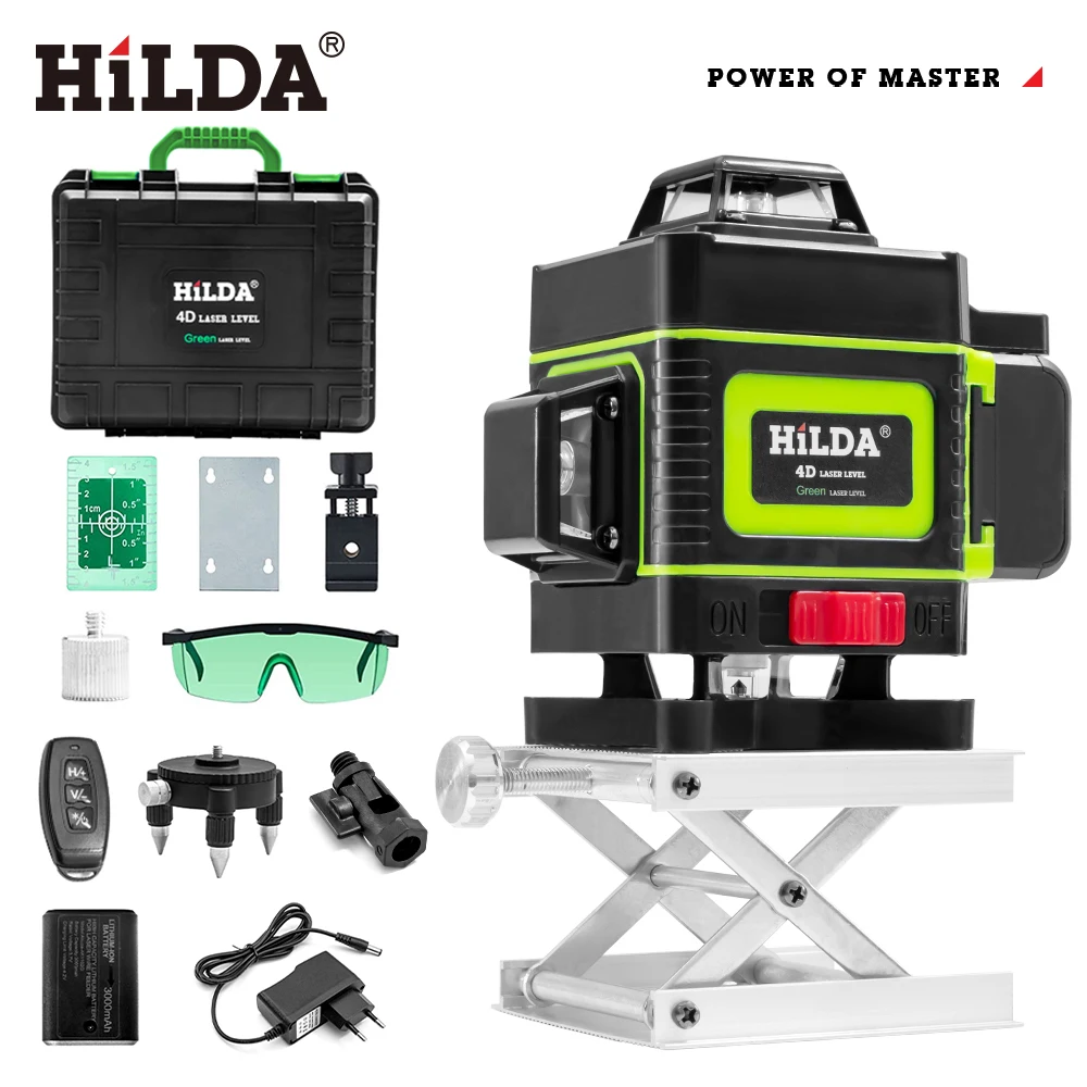 Hilda 4d 16 Linien grüner Laser horizontal 360 selbst nivellierend vertikal und horizontal starkes