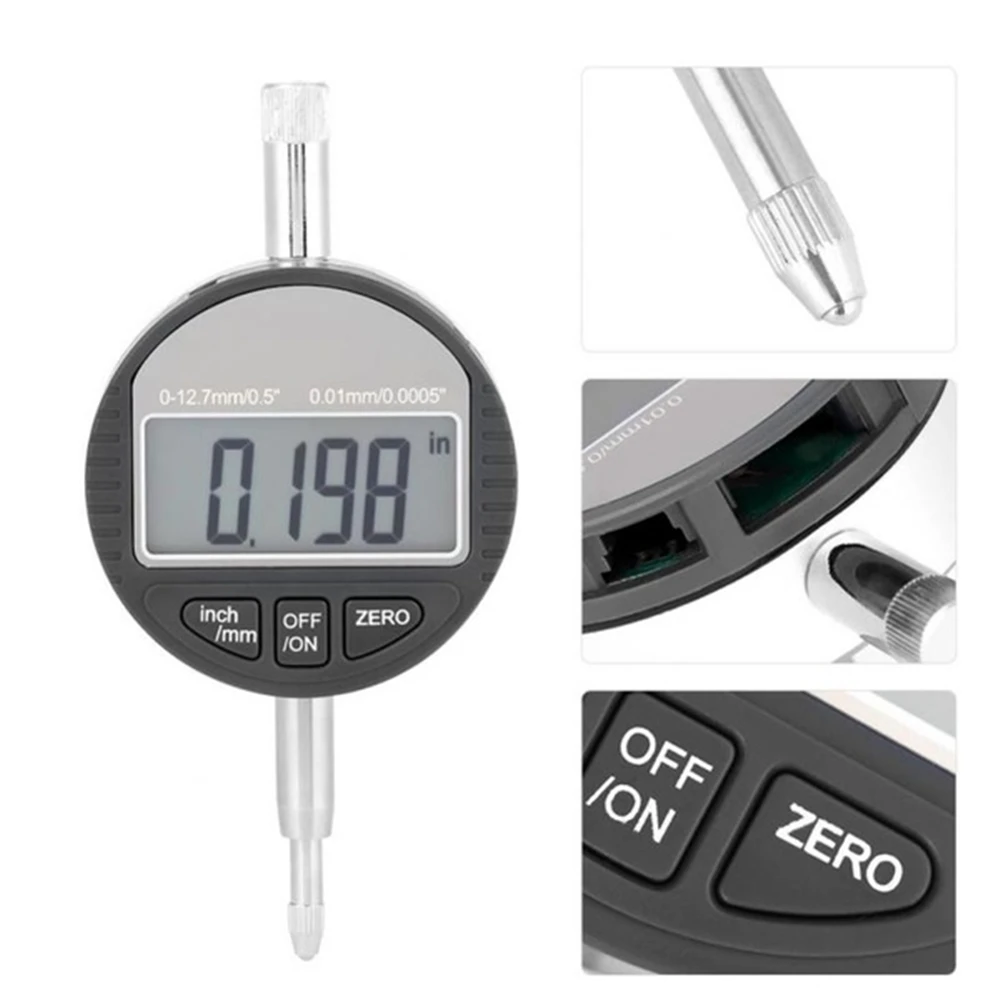 Digitale Messuhr 0,001mm 0-12,7mm/1 Zoll 0,001mm elektronisches Mikrometer 0.00005 "Test anzeigen