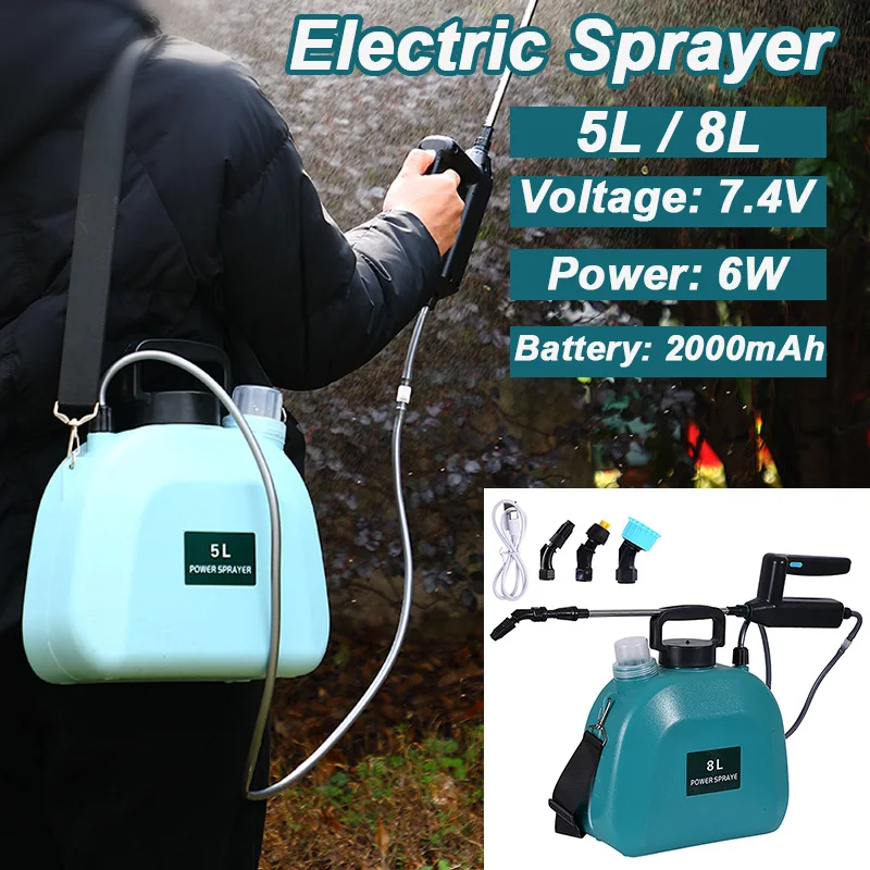 5l/8l Gärten Batteries prüh gerät 2000mah elektrisches Spray mit 3 Stück Düsen Schulter automatische
