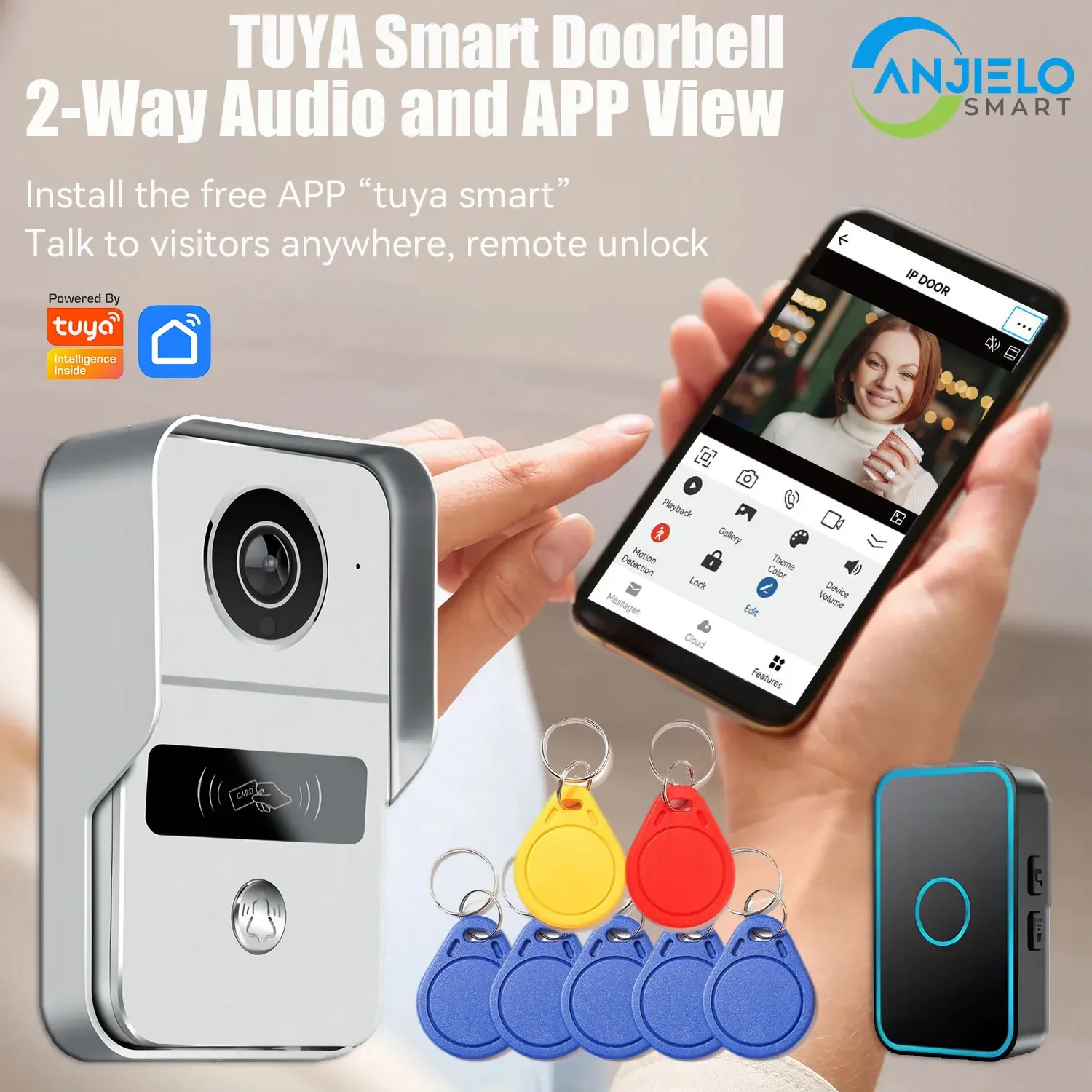 2mp Tuya Türklingel Wifi Video Intercom 1080p Kamera Bewegungs sensor Alarm Sicherheit Smart Home/