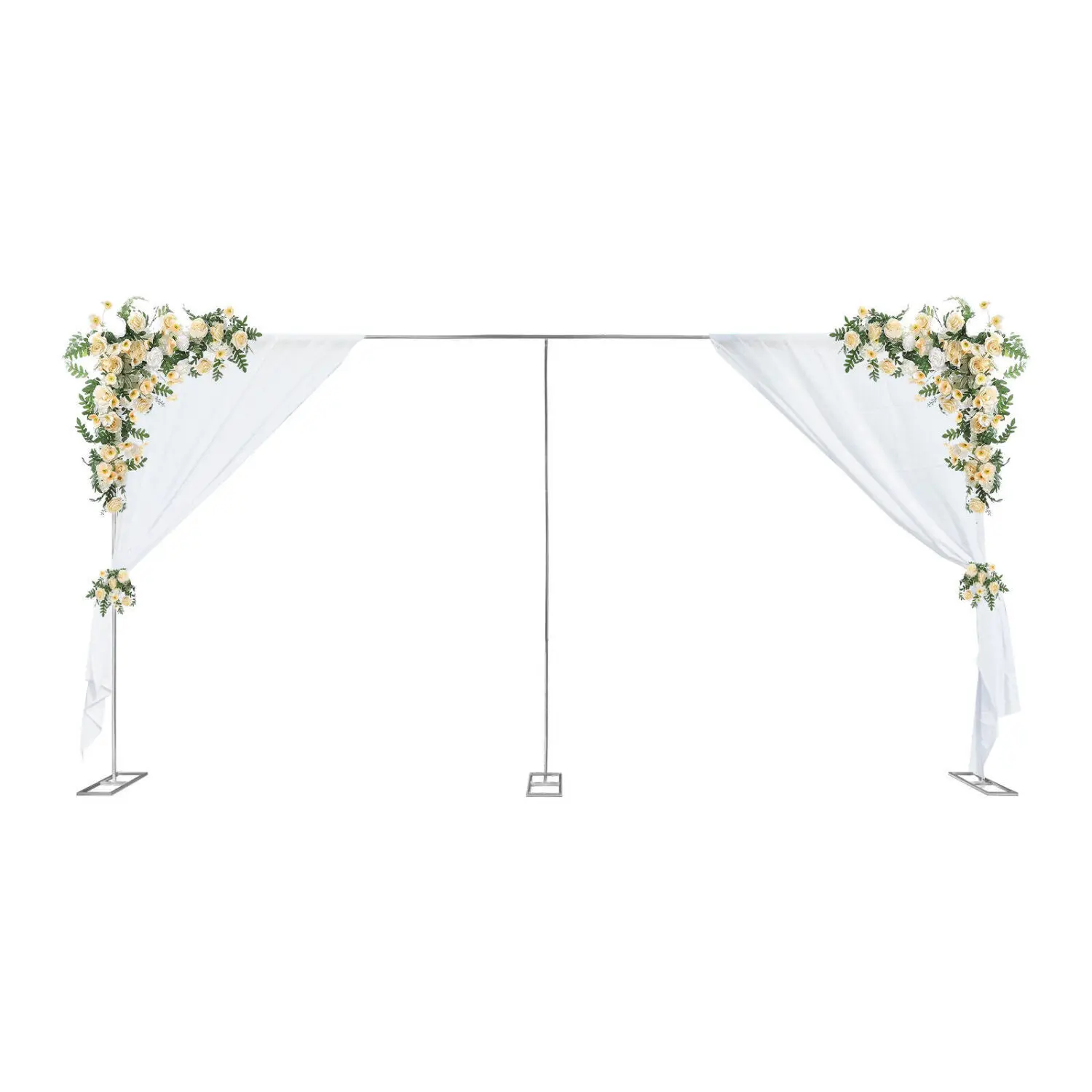 Hochzeits feier Hintergrund Stand Kit Rechteck Bogen Teleskop rahmen Vorhang Blume Ballon Rahmen