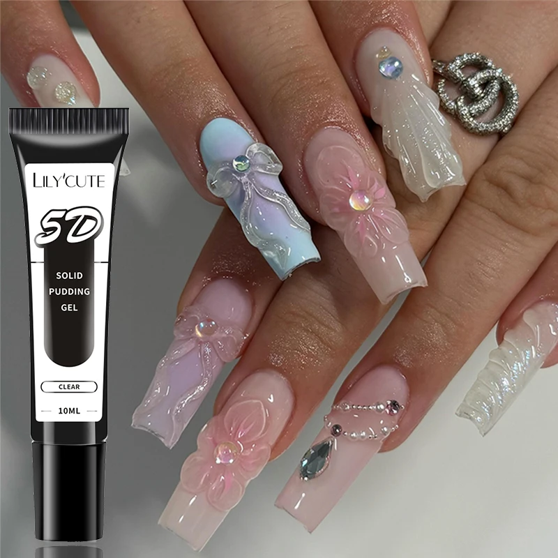 LILYCUTE 5D Solid Pudding Emboss Liner Gel Nagellak Koreaanse stijl Schilderij Textuur Modellering