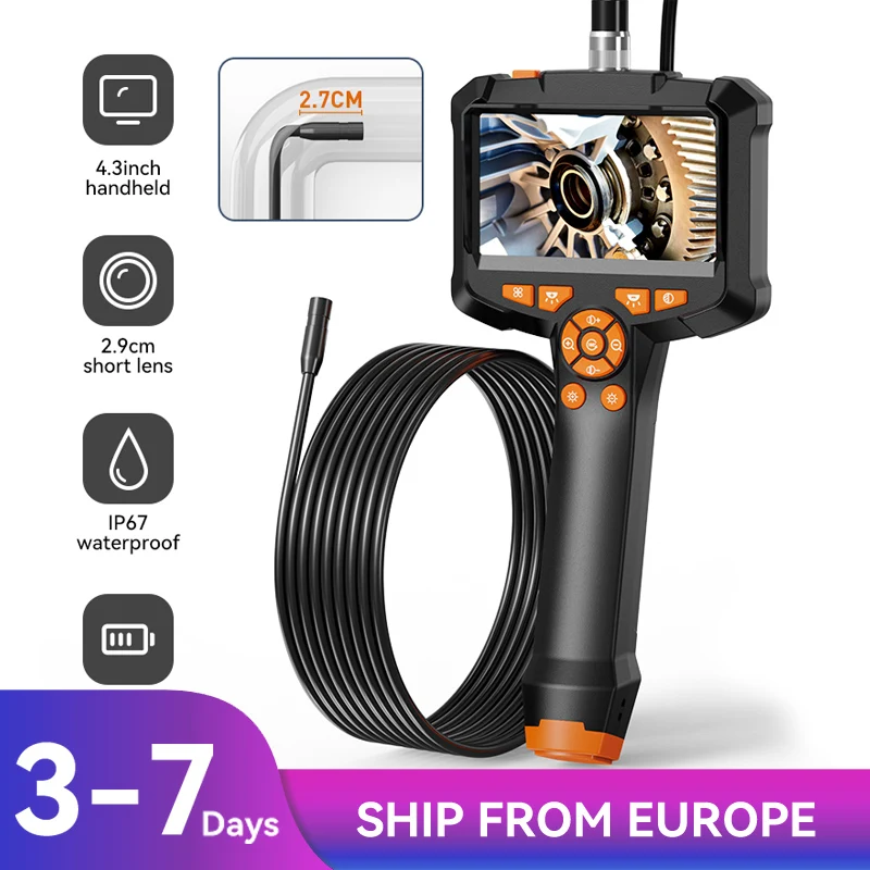 4,3 Zoll ips Bildschirm industrielle Endoskop kamera hd1080p 8mm Einzel linsen rohr Auto Inspektion