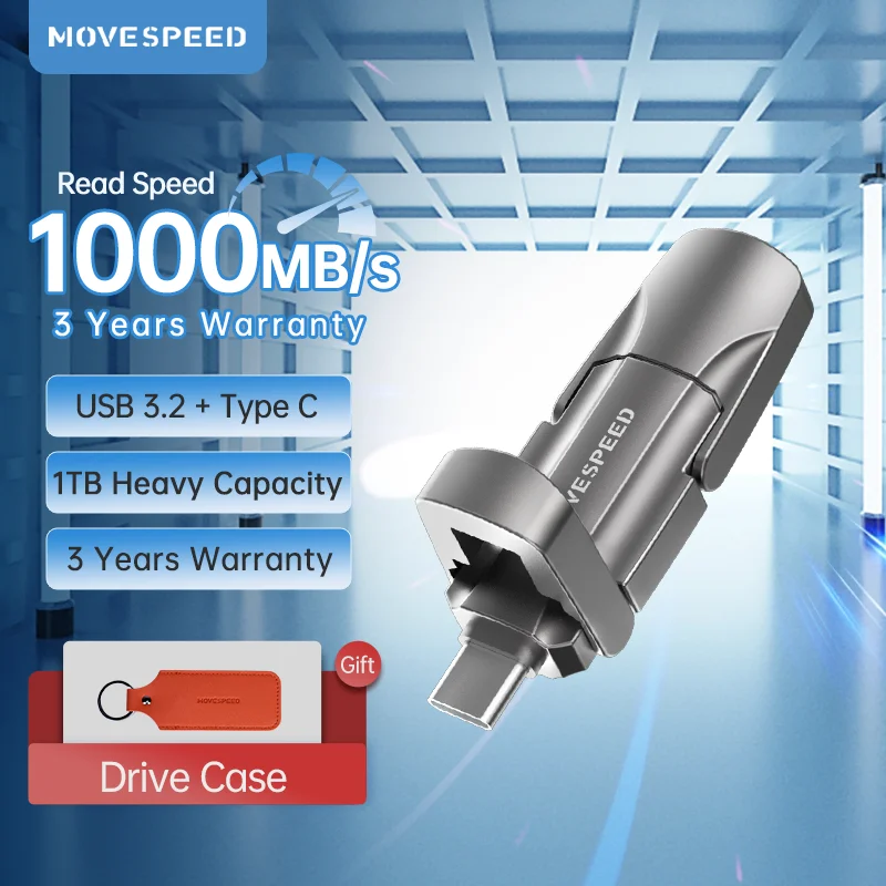 MOVESPEED 1000 MB/s Solid State Pen Drive USB3.2 Gen 2 Type C Flash Drive 1 TB 512 GB 256 GB 128 GB