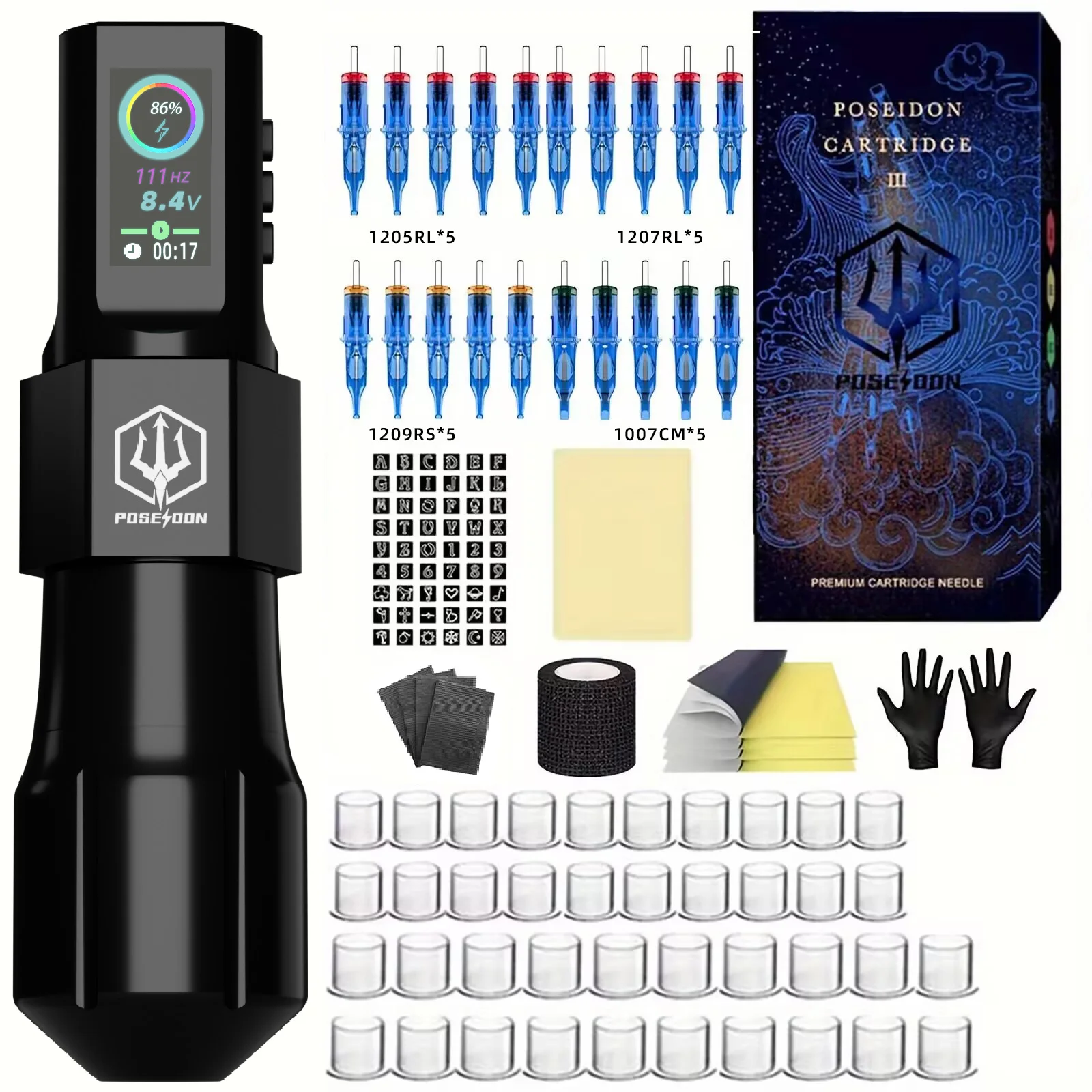 Tattoo Kit Poseidon Hot Cool Tattoo Pen Kit für Permanent Make-up Tattoo Maschine Kit Wireless