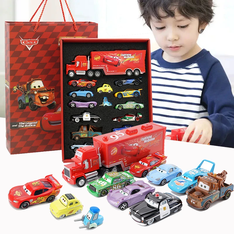 Disney pixar autos mcqueen mater mack onkel lkw legierung druckguss auto antike modell kühler federn