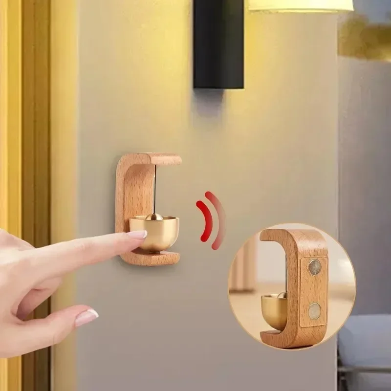 Wireless Doorbell Solid Wooden Doorbell Magnetic Brass Wind Chimes Wireless Jingle Bell Entrance