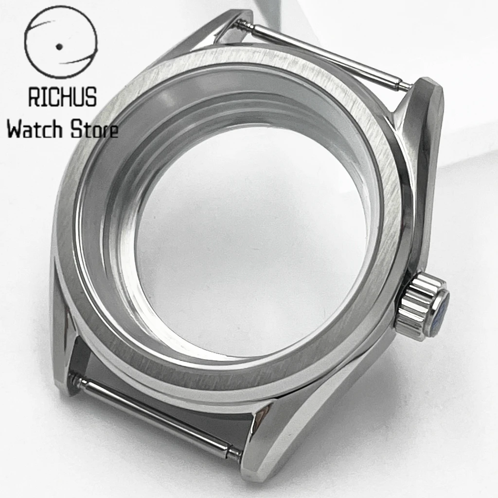 NH35 38mm Case Sapphire Glass Silver Watch Case Fit NH35 NH36 ETA2824 PT5000 Movement Watch
