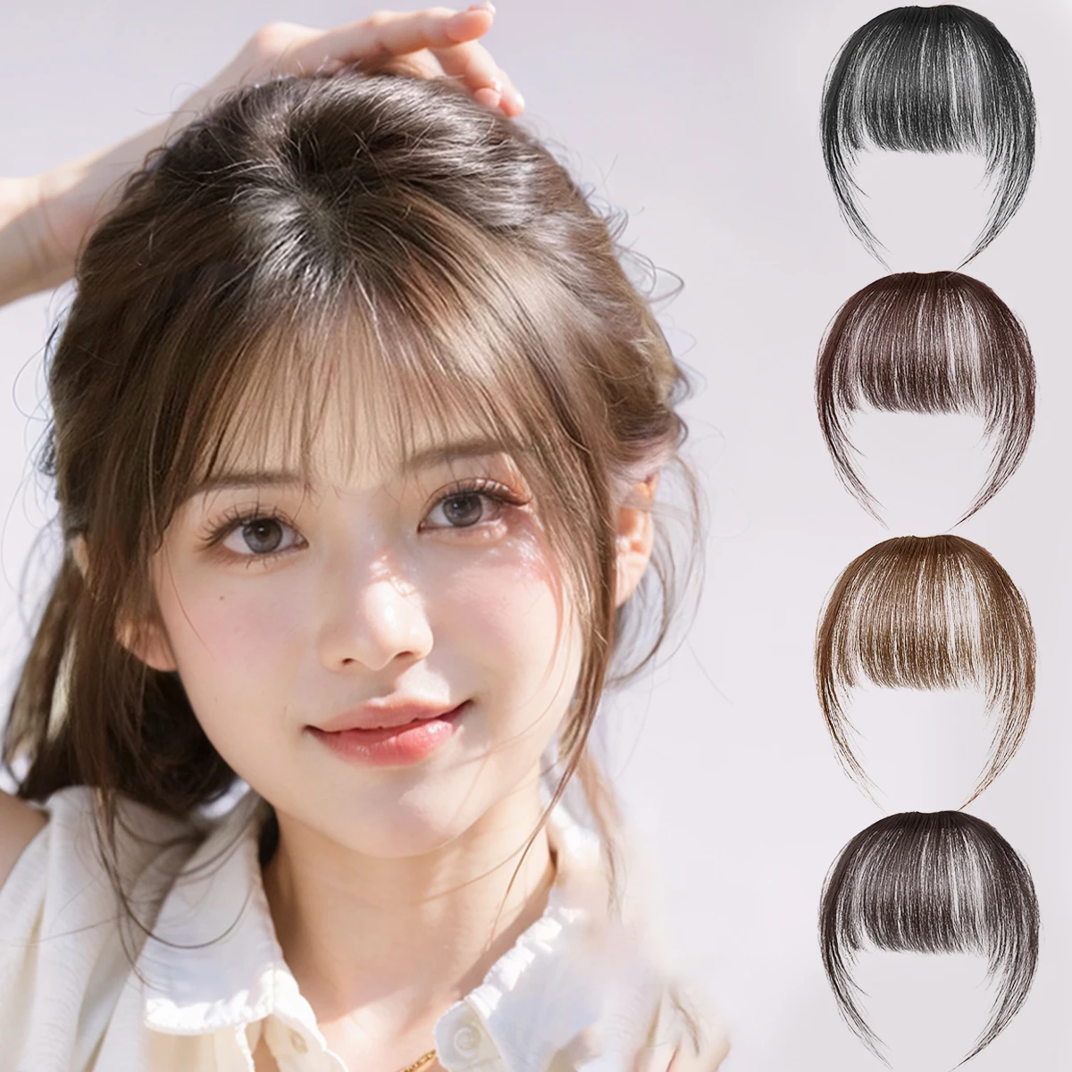Natural Synthetic Hair Bangs Hair Accessories  Women's Forehead Clip Hair Extension With Natural