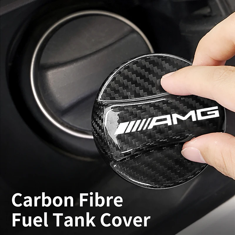 Car Carbon Fibre Fuel Tank Cap Interior Accessories For Mercedes Benz AMG W220 W221 W222 W217 W230