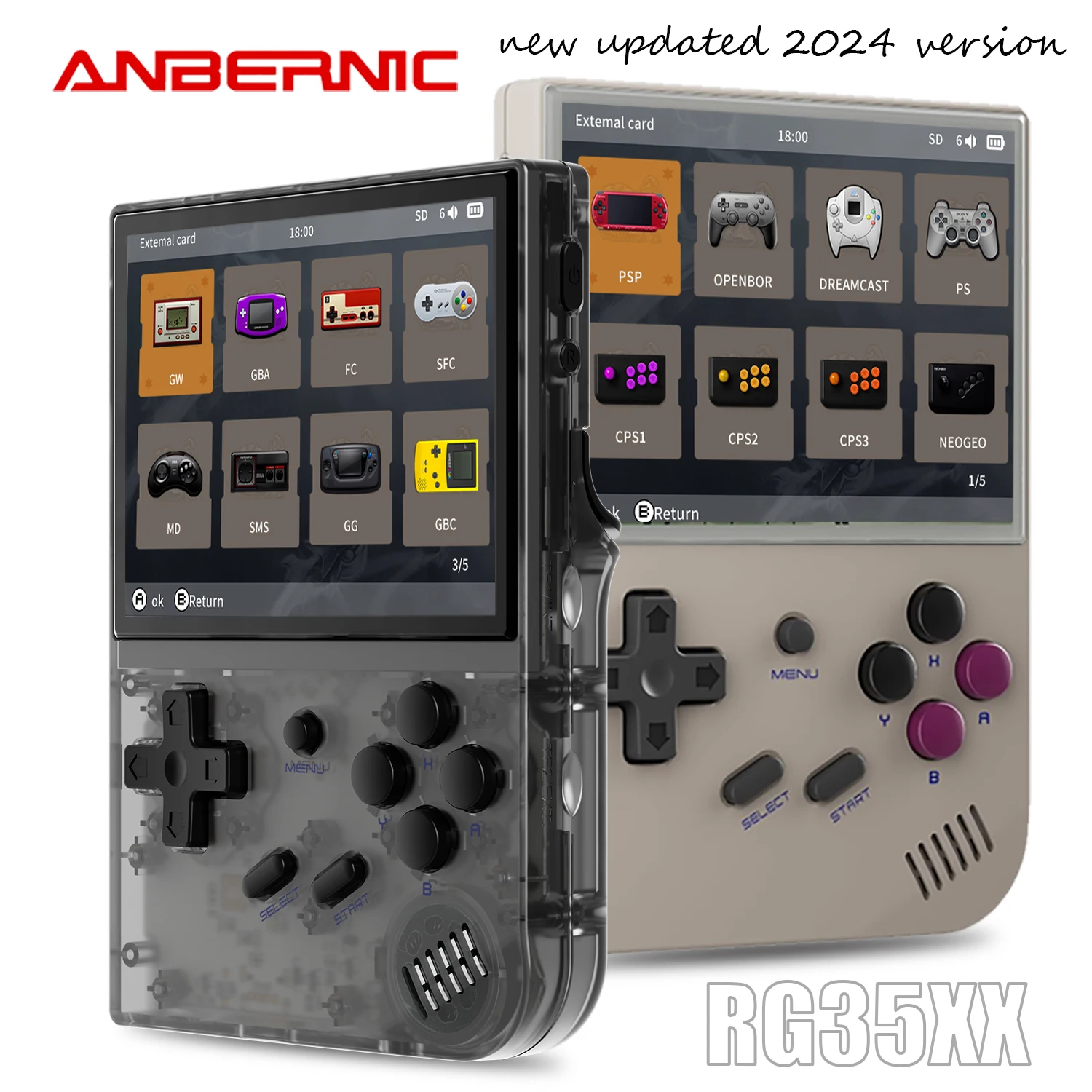 Anbernic rg35xx neue aktualisierte 3,5-Zoll-ips-Videospiel-Handheld-Spielekonsole mit Linux-System