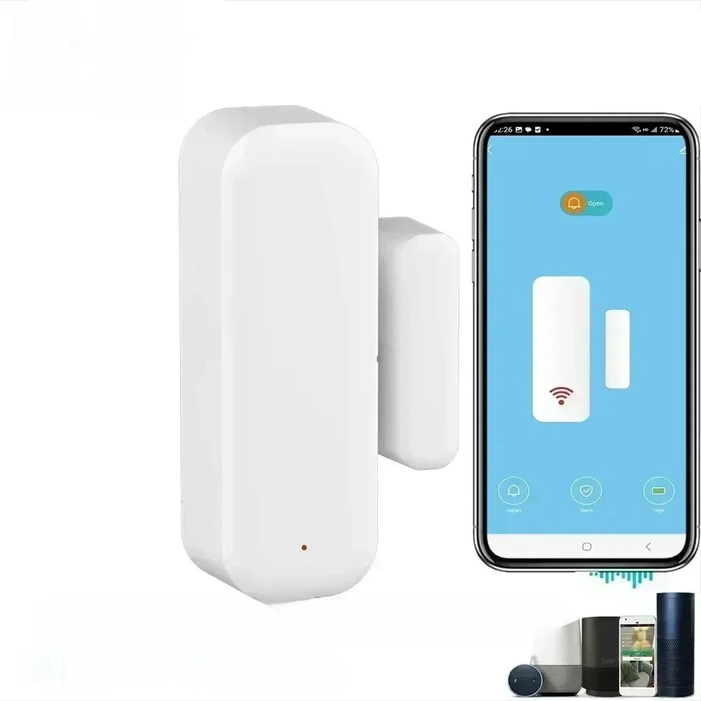 Tuya wi fi sensor de porta janela casa inteligente detector porta sem fio vida inteligente app controle remoto para alexa google