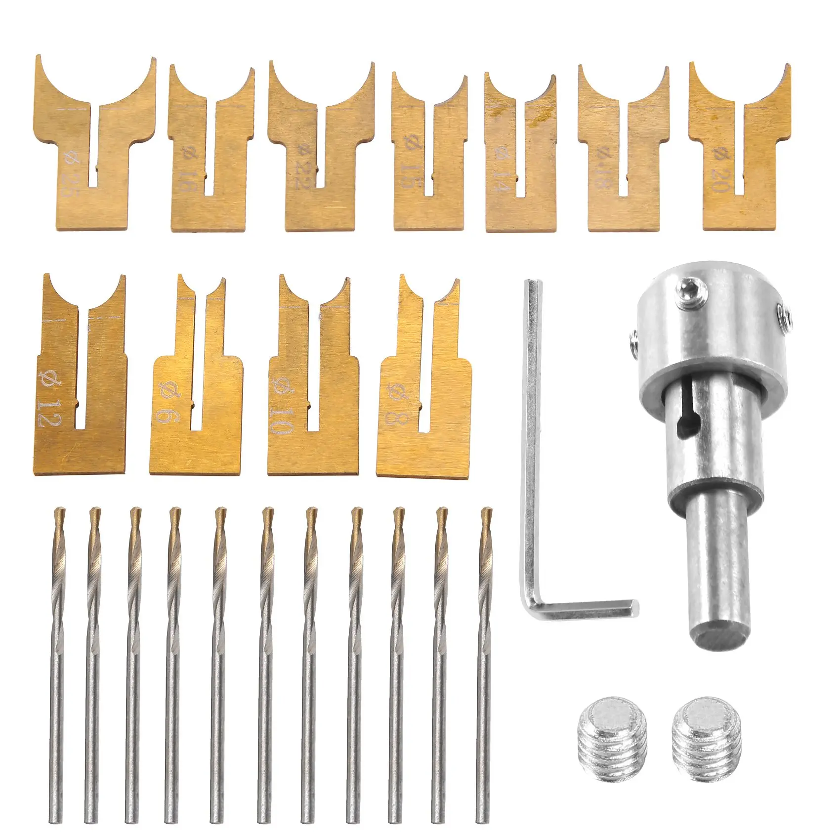 Holz perlen Bohrer Kugel blatt Fräser Set 24 Stück Hartmetall kugelförmige Buddha Perlen Holz