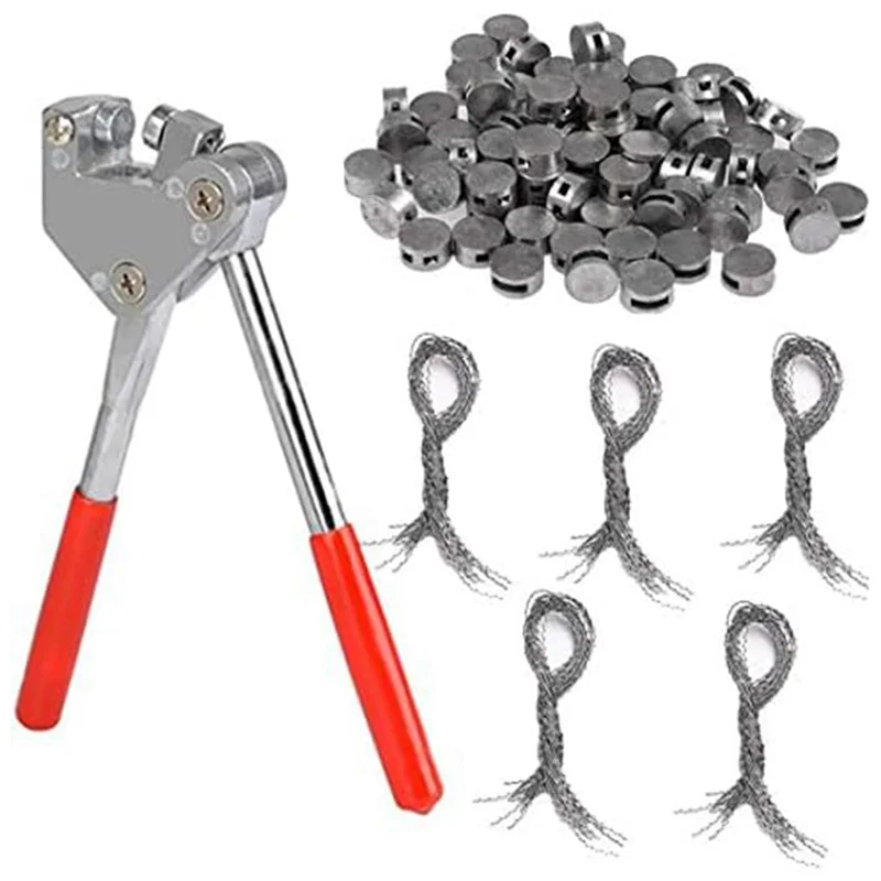100 Stück runde Blei dichtungen Bohnen 8mm Durchmesser, 100 Stück Stahldraht, 1 Stück Dichtung