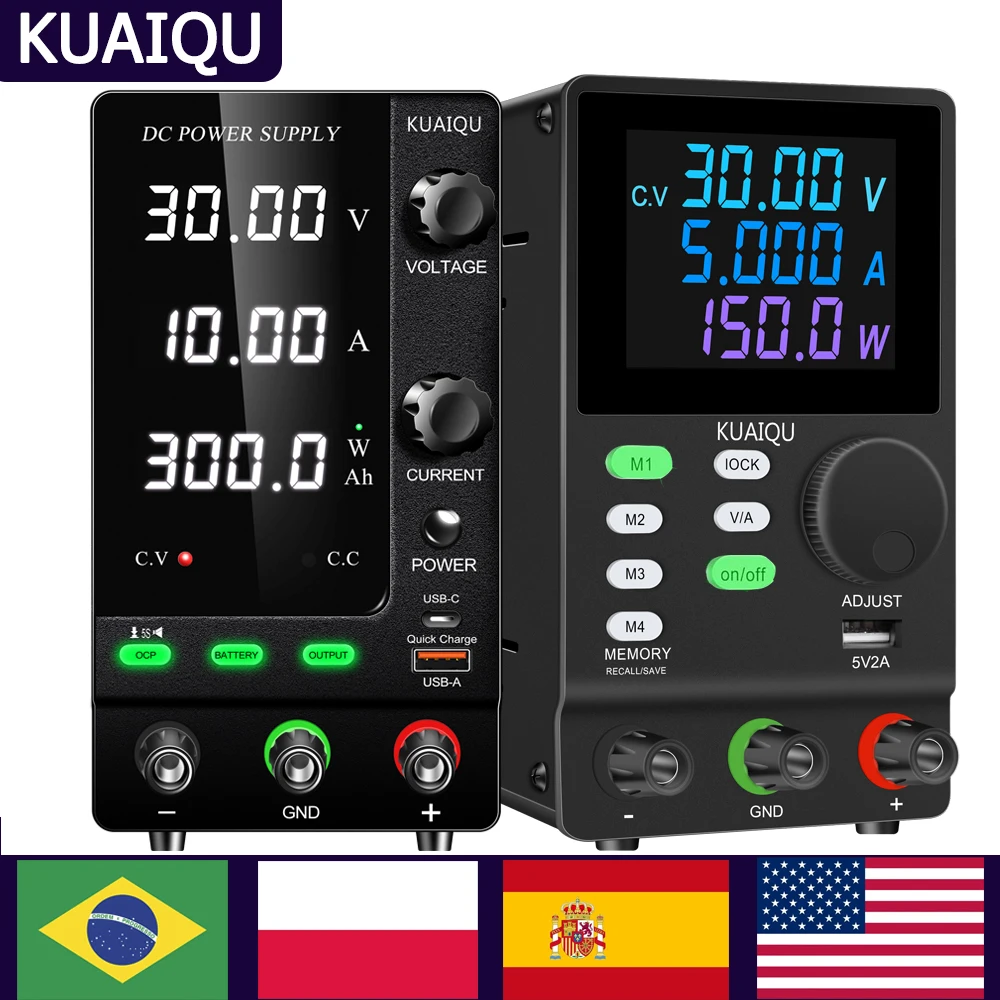 Nice-Power 30V 10A DC Voeding Verstelbare Digit Display Laboratorium Voedingen Spanningsregelaar 60V
