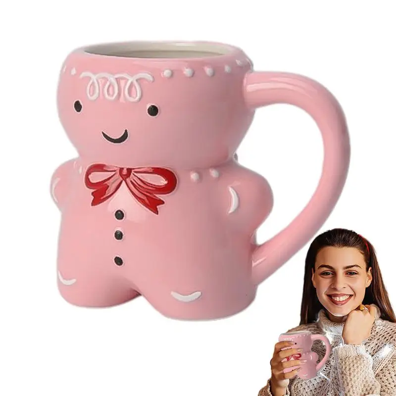 Keramische peperkoekmok Cartoon schattige keramische peperkoekman Kerstmokken Vakantie