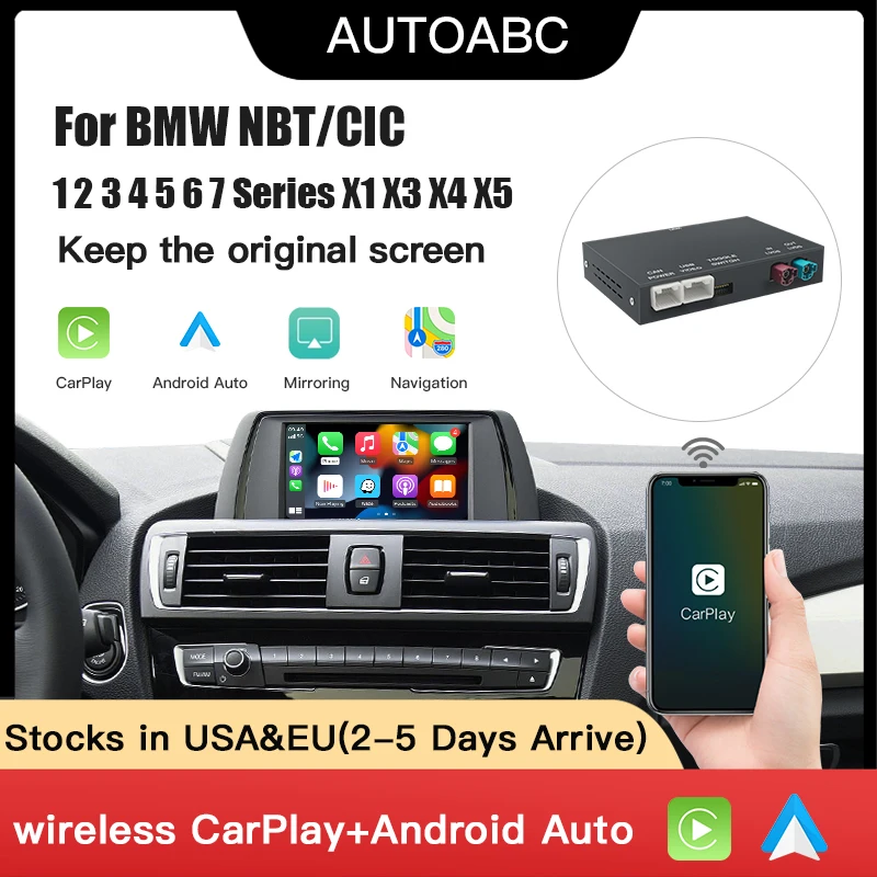 Drahtloses CarPlay-Android-Automodul für BMW NBT 1 2 3 4 5 6 7 Serie X1 X3 X4 X5 X6 MINI E60 E84 E70