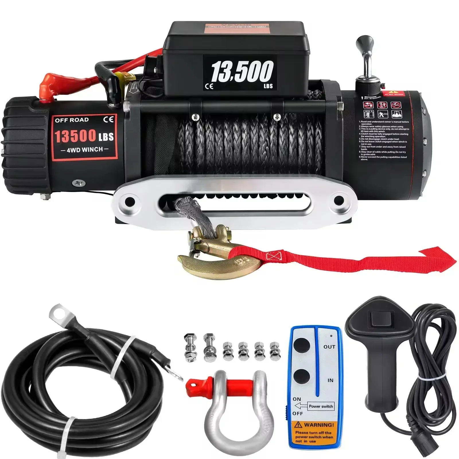 Vevor 12v elektrische winde 13500lbs elektrische lkw winde atv synthetisches seil mit fernbedienung
