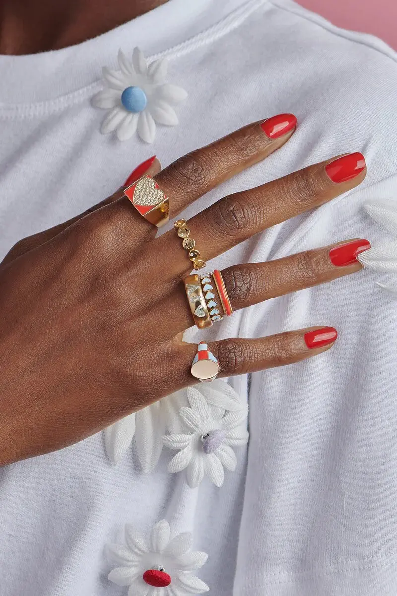 Amerikaans Merk Sieraden Mode Oranje Emaille Ringen 925 Sterling Zilver Speels En Schattig Dames