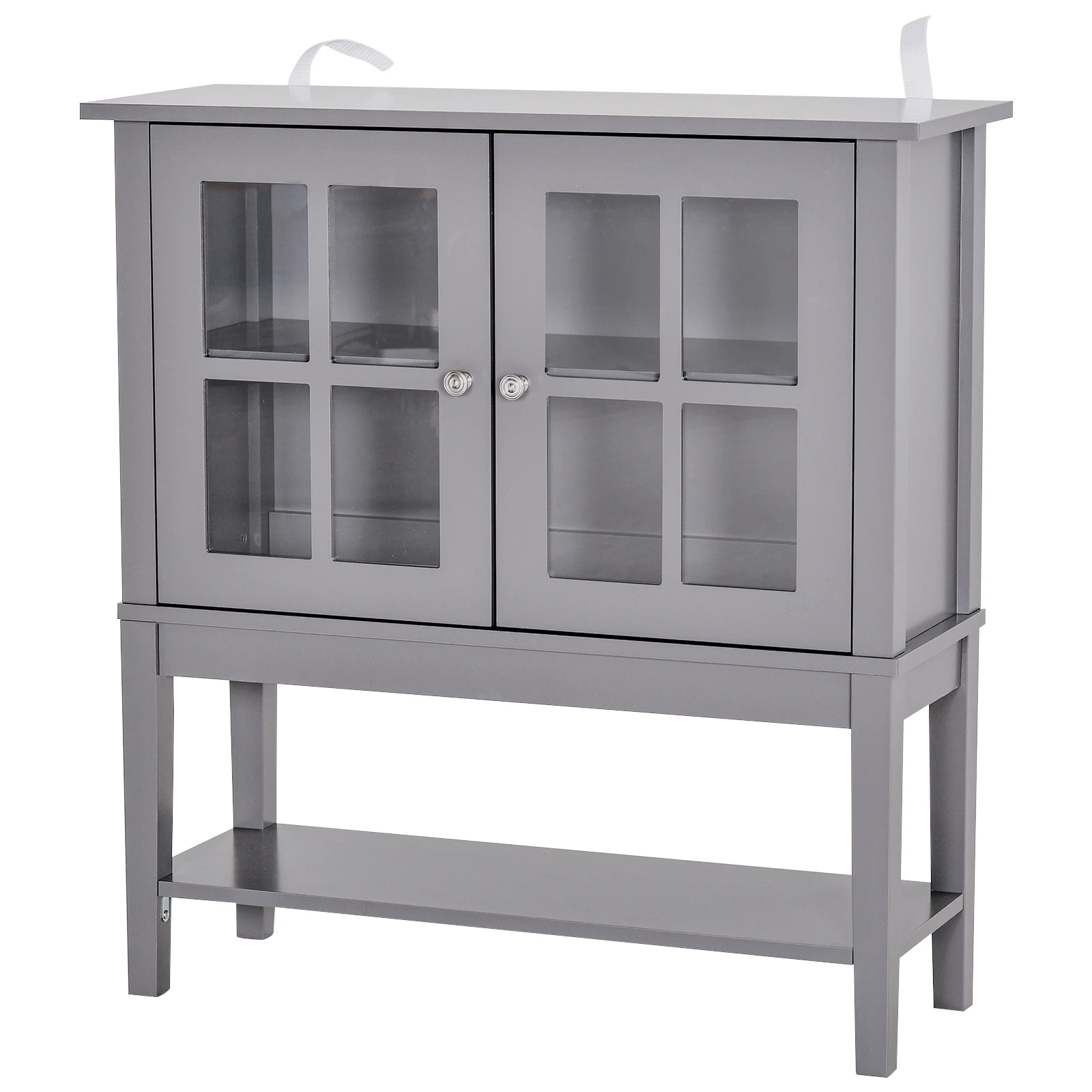 Homcom kompakter Hilfs schrank multifunktion ale Vitrine mit 2-türigem Regal und Anti-Roll-System