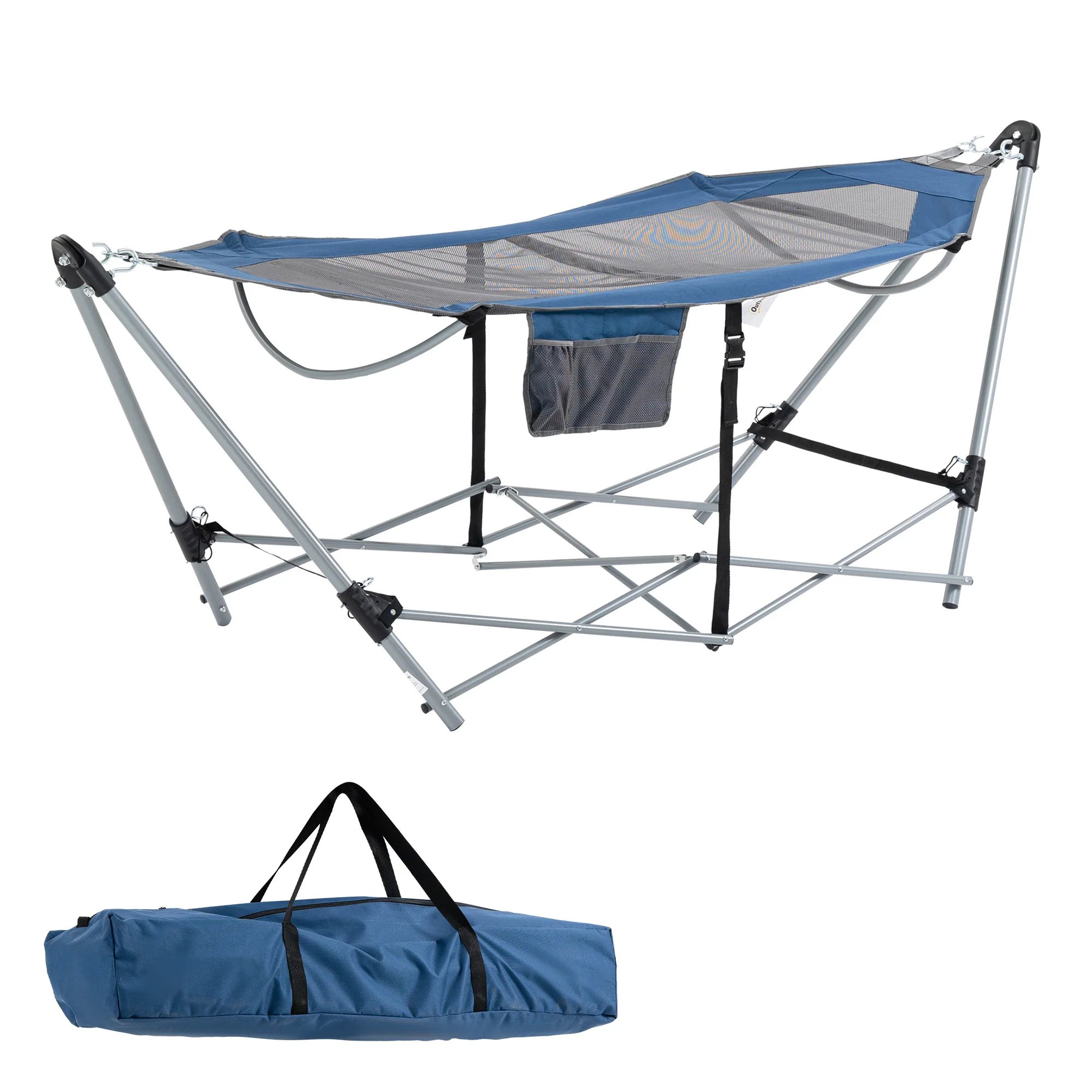 Out sunny Garten hängematte mit klappbarem Oxford-Stoff bett und atmungsaktivem Netz und Trage