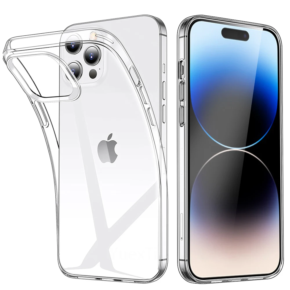 Transparent Phone Case For iPhone 16 11 12 13 14 15 Pro Max Soft TPU Silicone For iPhone XS Max XR 8