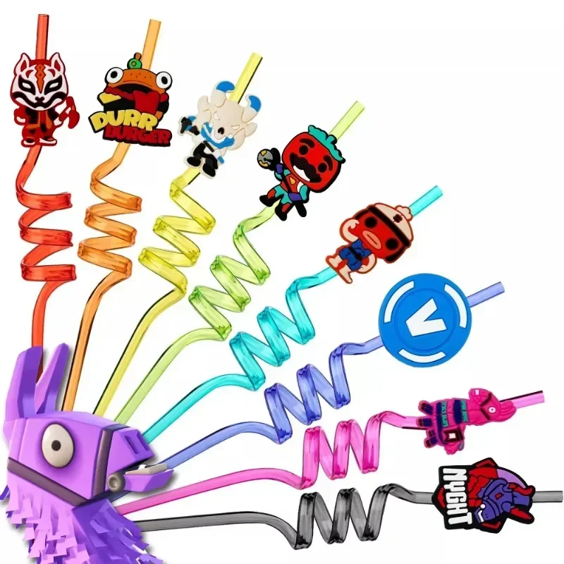 Fortnite Drinking Straws 8Pcs Birthday Party Supplies Reusable Straws Drinking Party Favors Best for