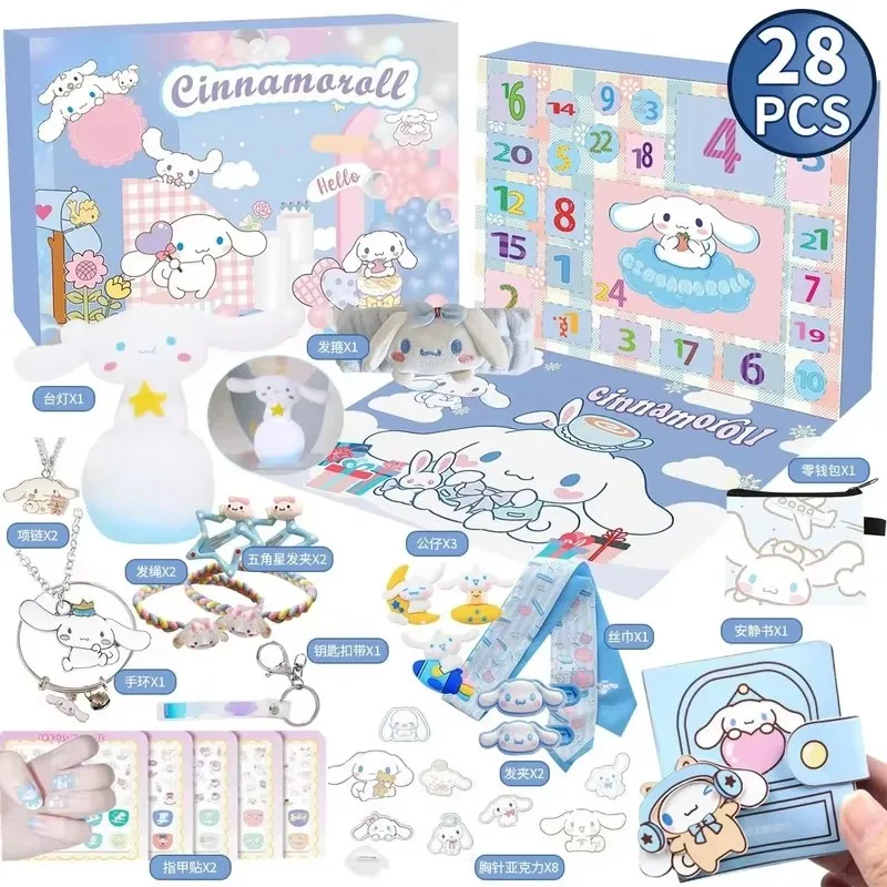 Miniso Hello Kitty Kuromi Anime Christmas Calendar Advent Figures Halloween Countdown Diy Handmade