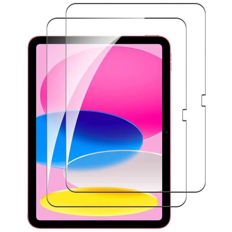 2PCS Glass Screen Protector Tablet Case for IPad Air Pro 10th Generation 10.9 11 10.2 Inch 2022 2024