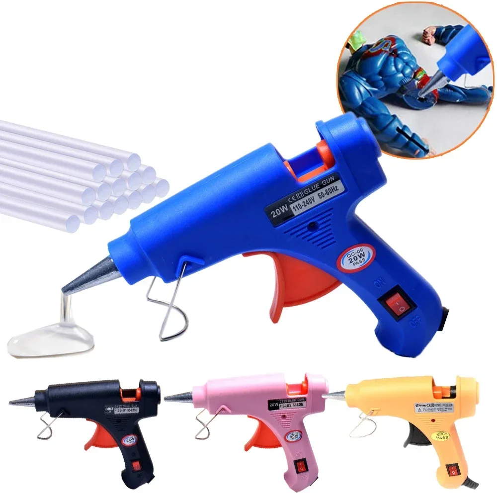 20W Hot Melt Glue Gun with Seal Wax Glue Sticks Household DIY Industrial Guns Heat Temperature