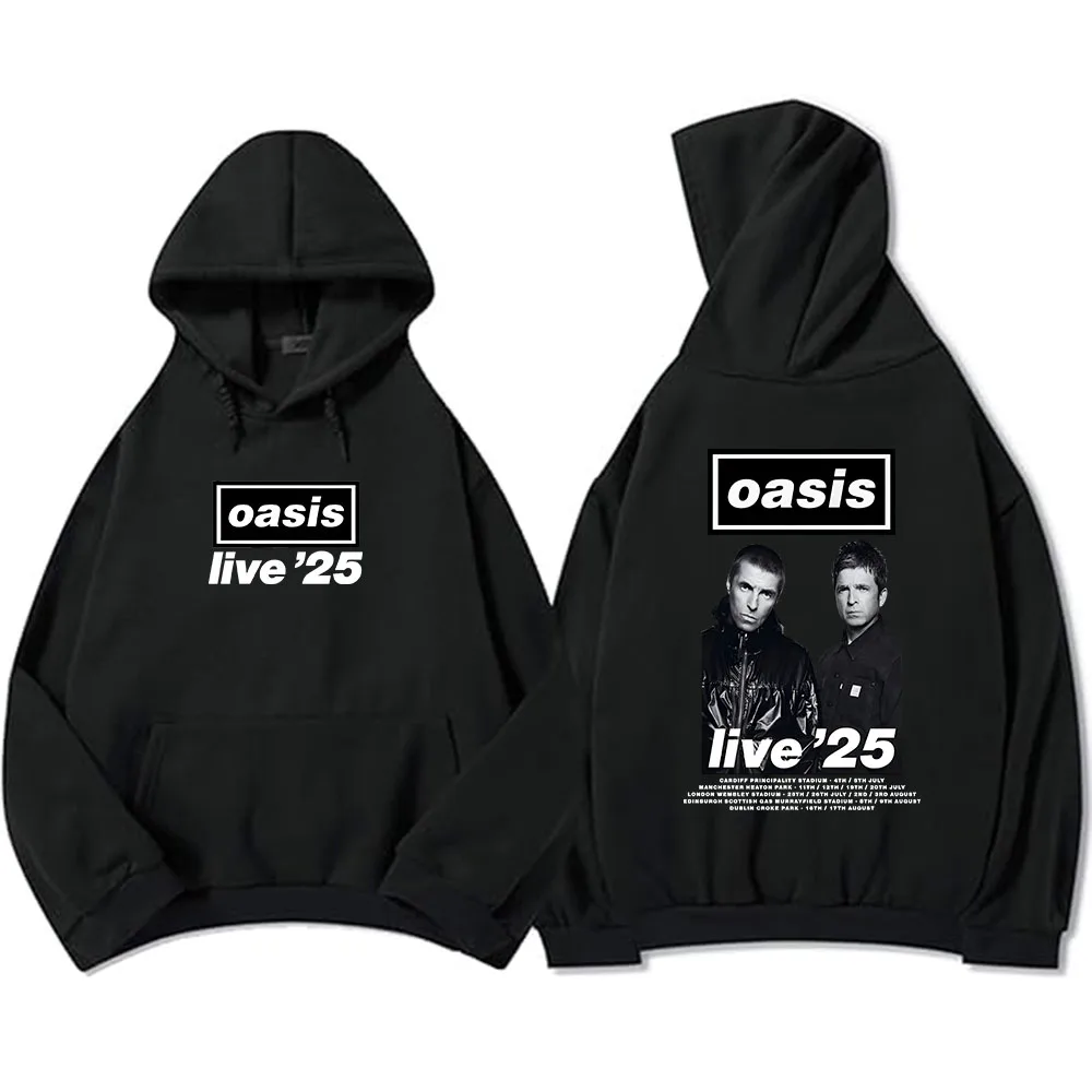 Oasis S Band Live 25 Hoodies Long Sleeve Men Women Sweatshirts Graphic Hip Hop Streetwear Casual