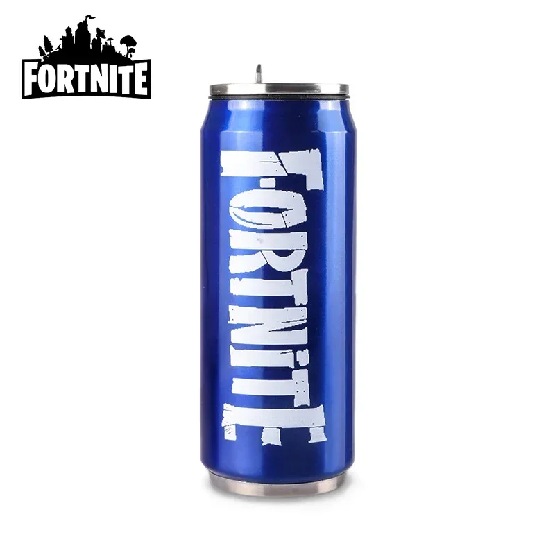 Fortnite Water Cup Straw Cups Outdoor Sports Mugs Stainless Steel Mug Student Portable Drinking