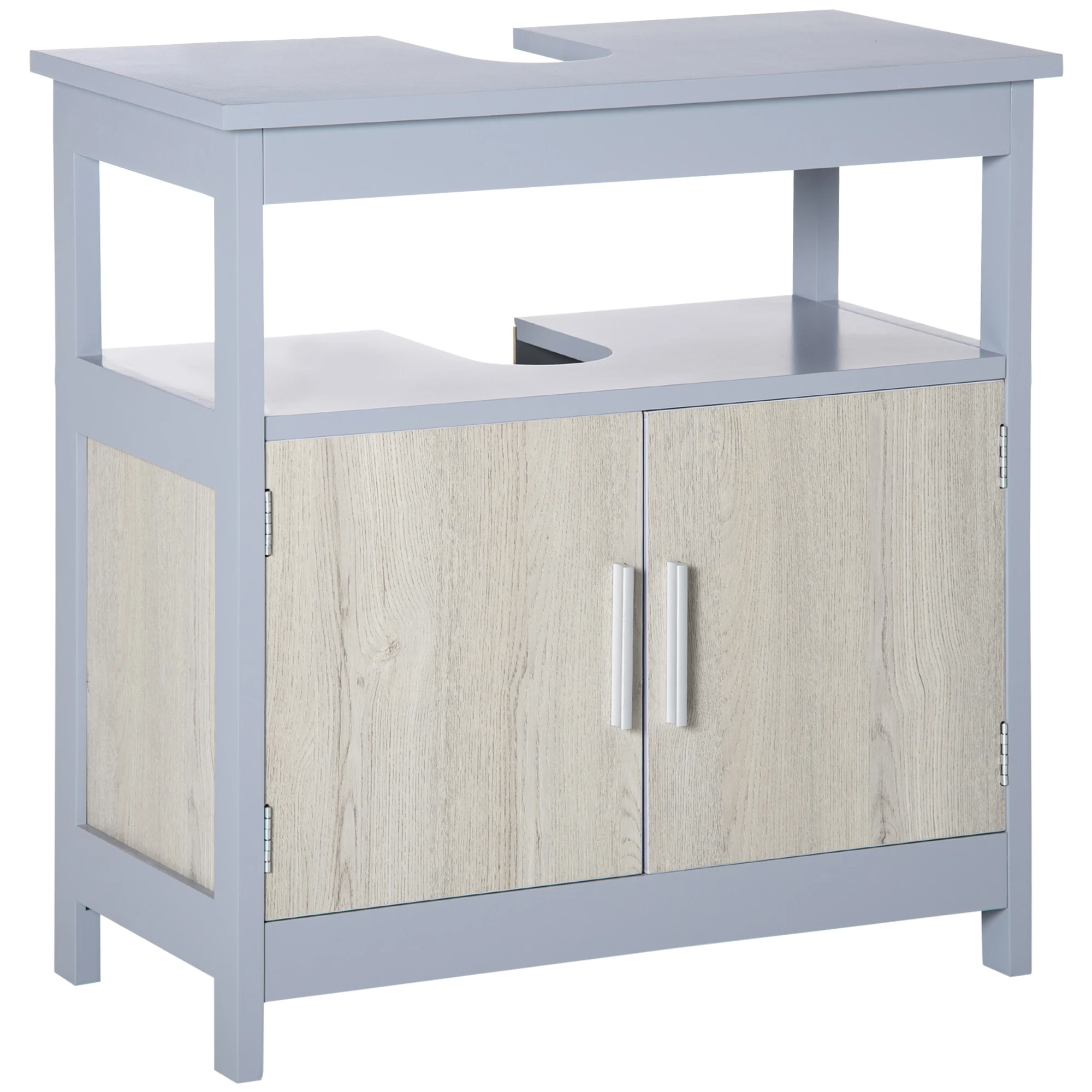 Kleankin Unterputz möbel mit 2 Türen und Regal 60x30x62 cm grau