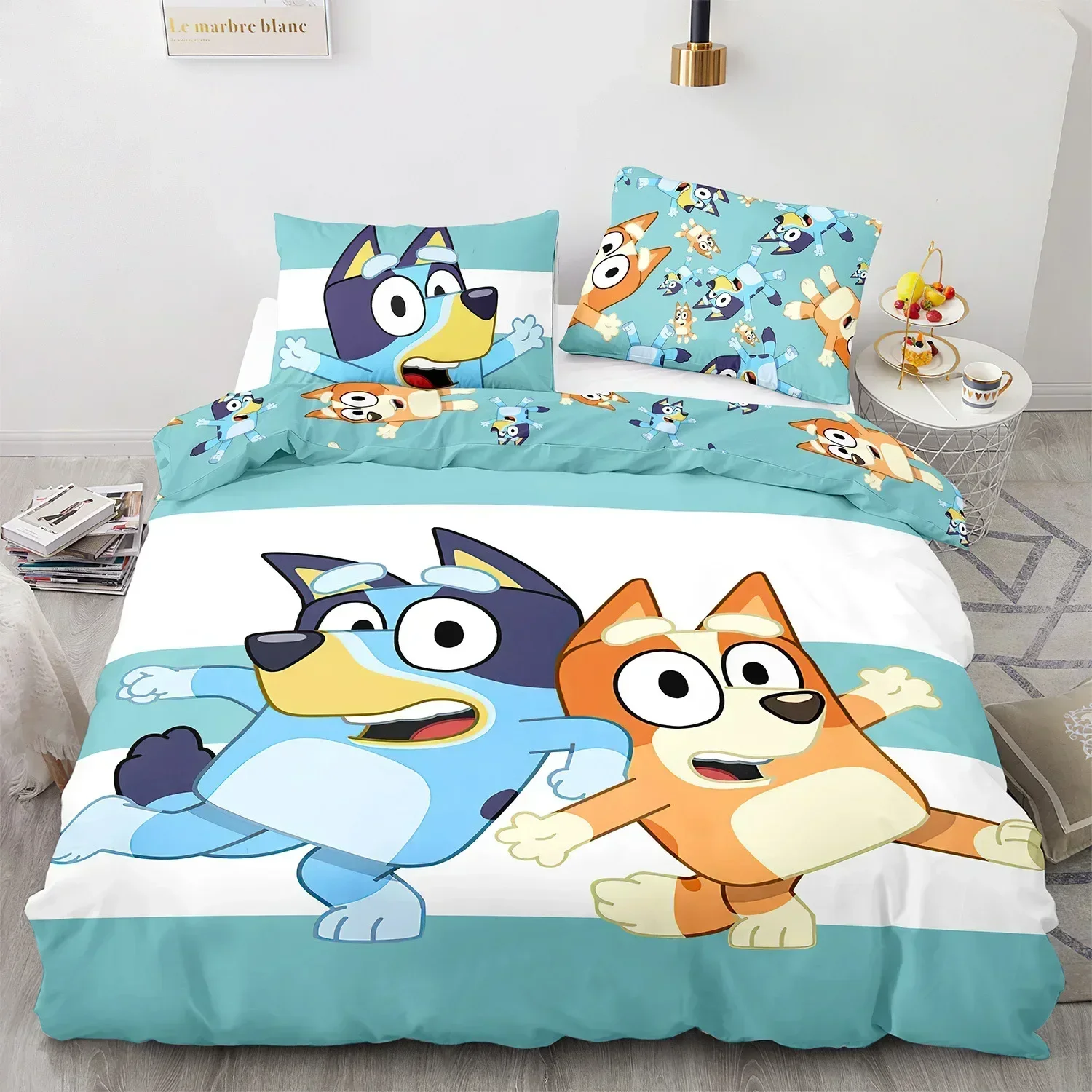 Cartoon Bluey Dekbedovertrekken 3 stks Beddengoed Set Dekbedovertrek Bingo's Slaapkamer Beddengoed