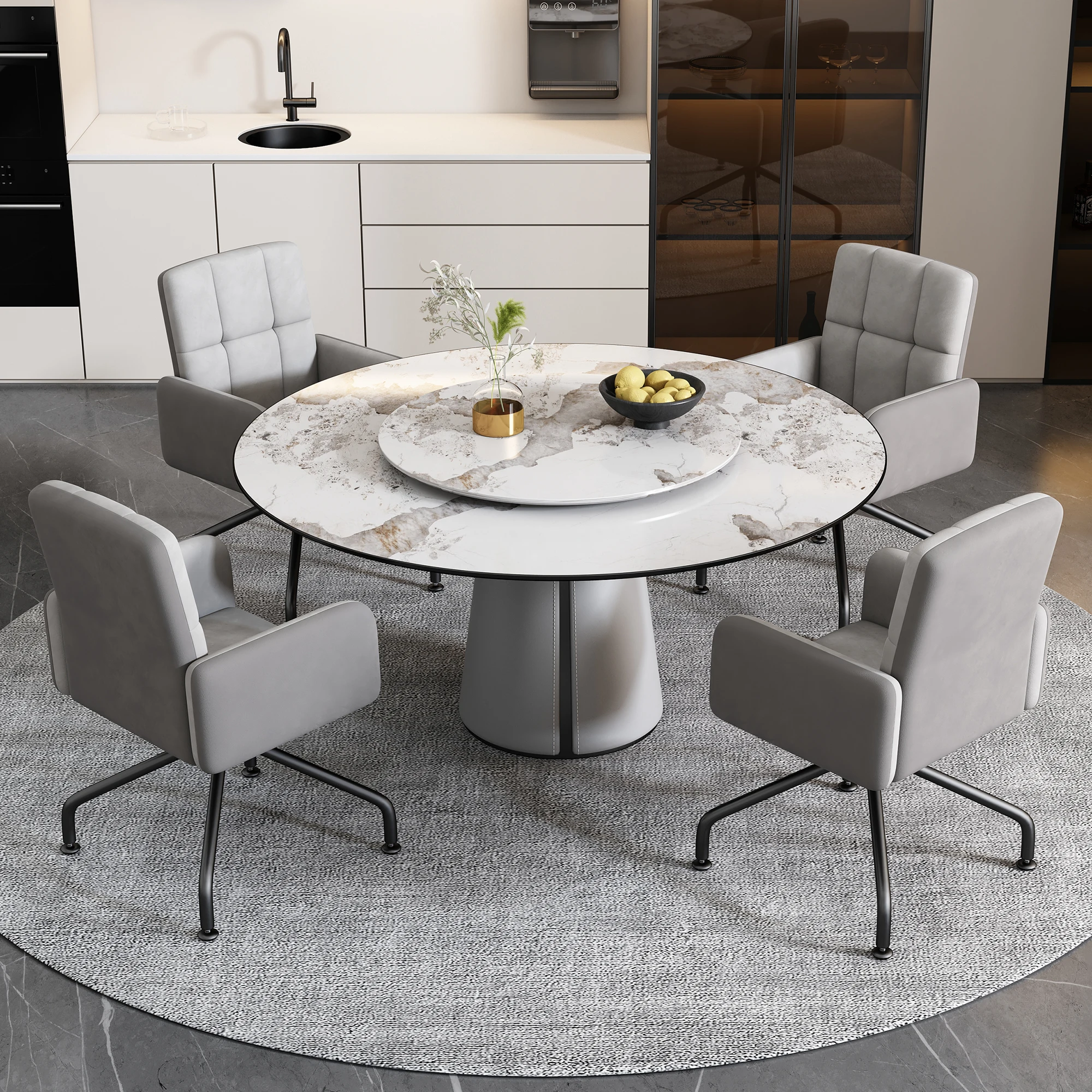 Esszimmerstuhl aus Samt, Farblich passende Stühle, 4er-Set, Sessel, Barstuhl, Wohnzimmer,