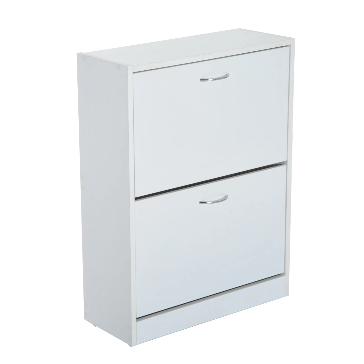 Homcom zapatero de madera armario para zapatero 2 puertas abatibles 60x24x80cm