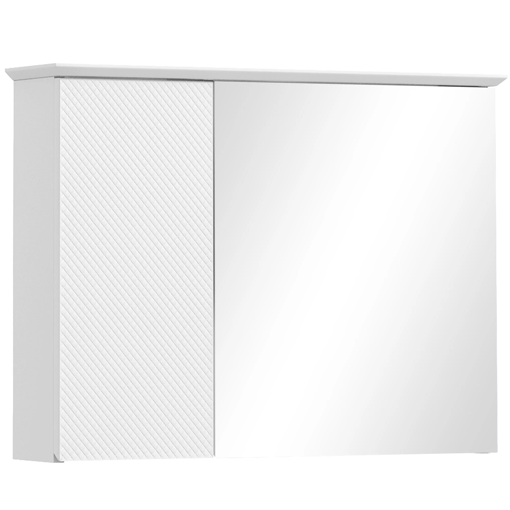 Homcom Badezimmers chrank mit spiegel verstellbarem Regal 65x15x49 cm weiß