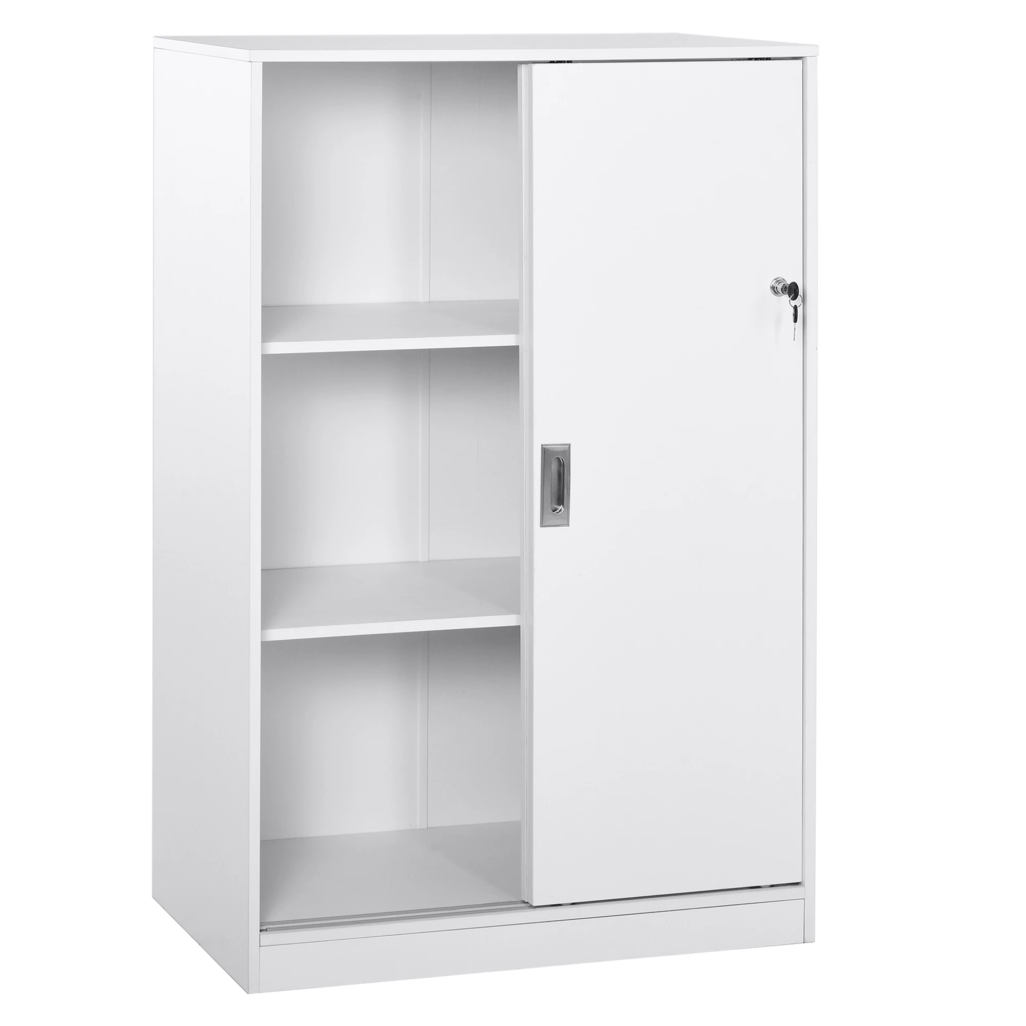 Homcom Büros chrank mit 2 Schiebetüren und 3 Regalen 80x40x120 cm