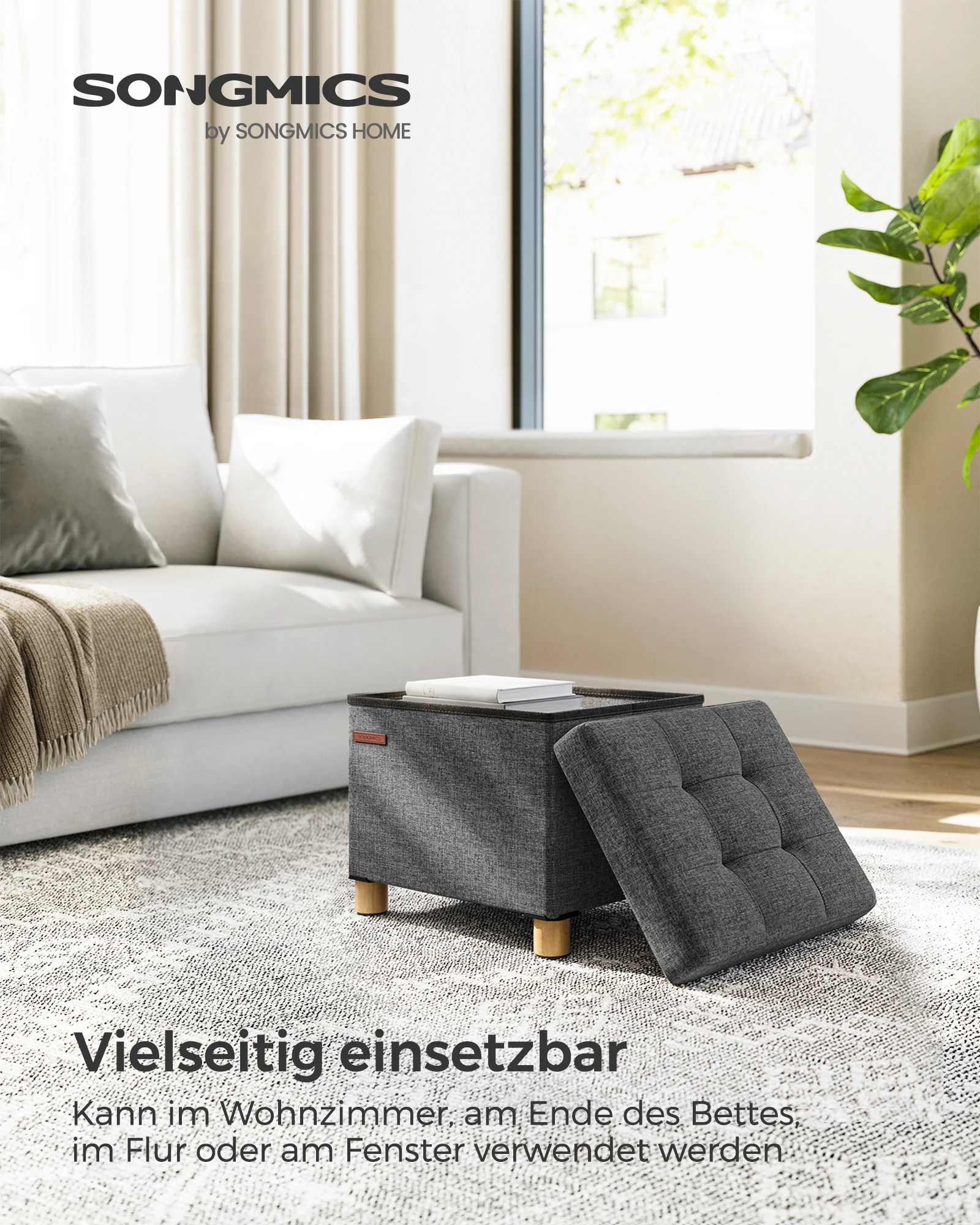 Songmics Zitbank 32X40X33.5 Cm Opklapbare Stoelsteun 300Kg B