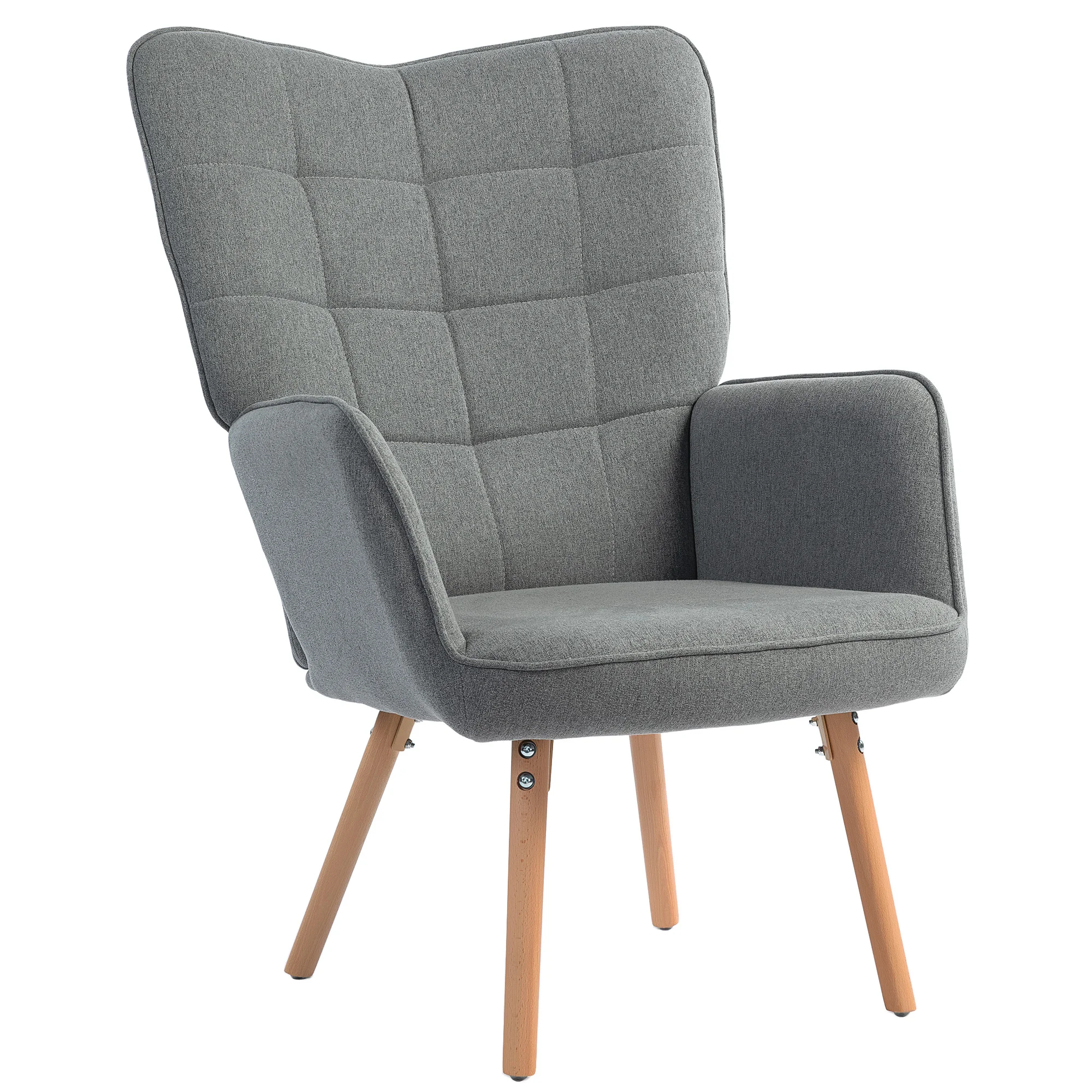 Homcom High Back modernen Wohnzimmer Sessel 71x76x101 cm grau