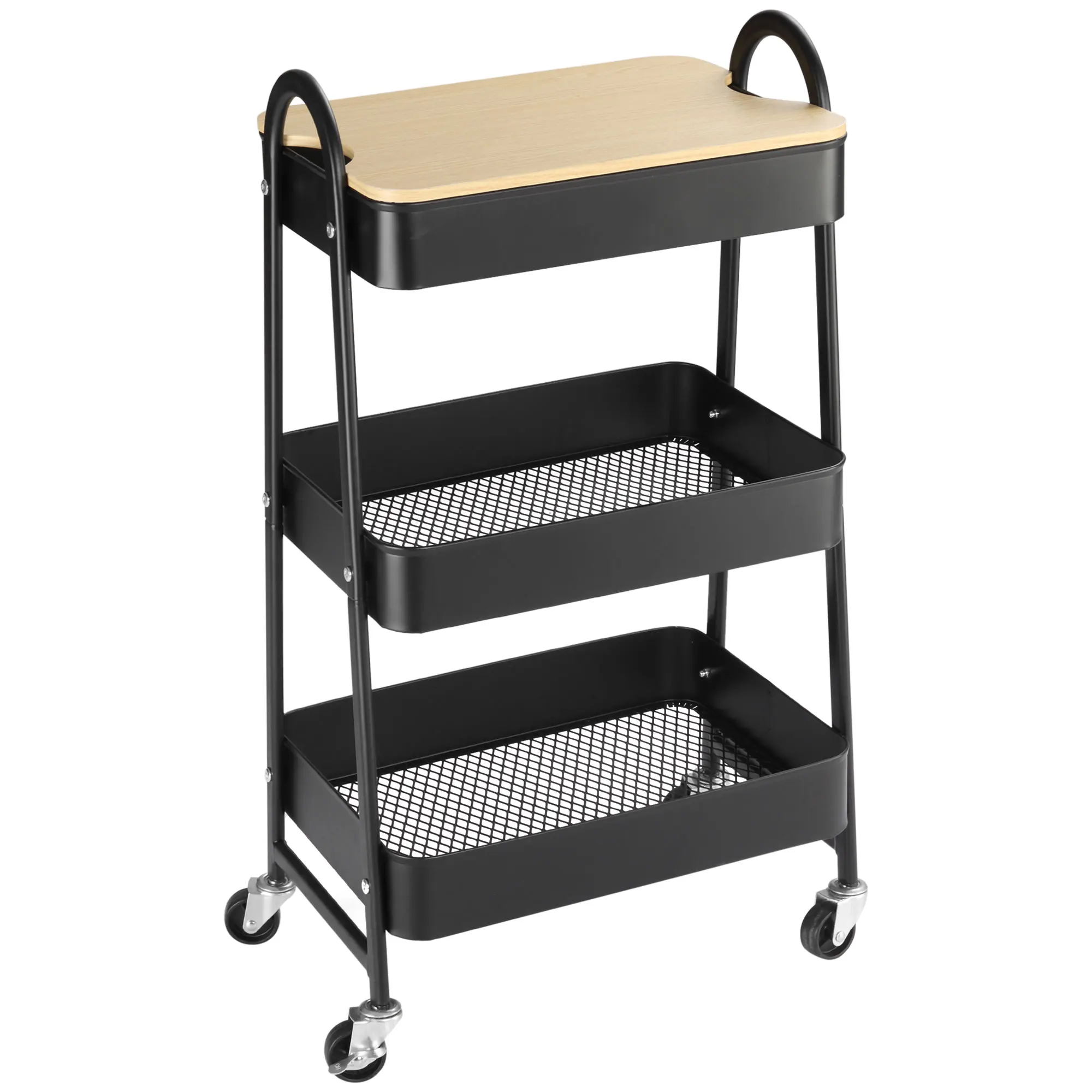 Homcom Rad Hilfs wagen mit Abdeckplatte 45x31x79,4 cm schwarz