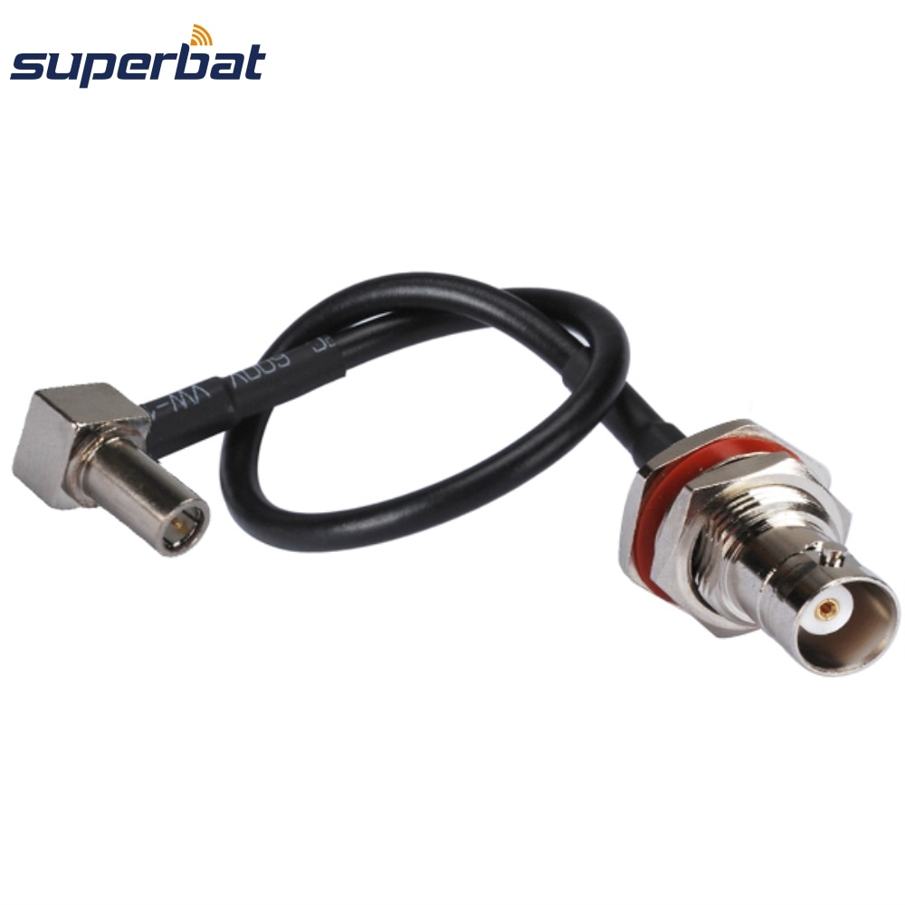 Superbat BNC Female to MS-147 Male Right Angle Jumper Cable RG174 15cm for 3G Modem