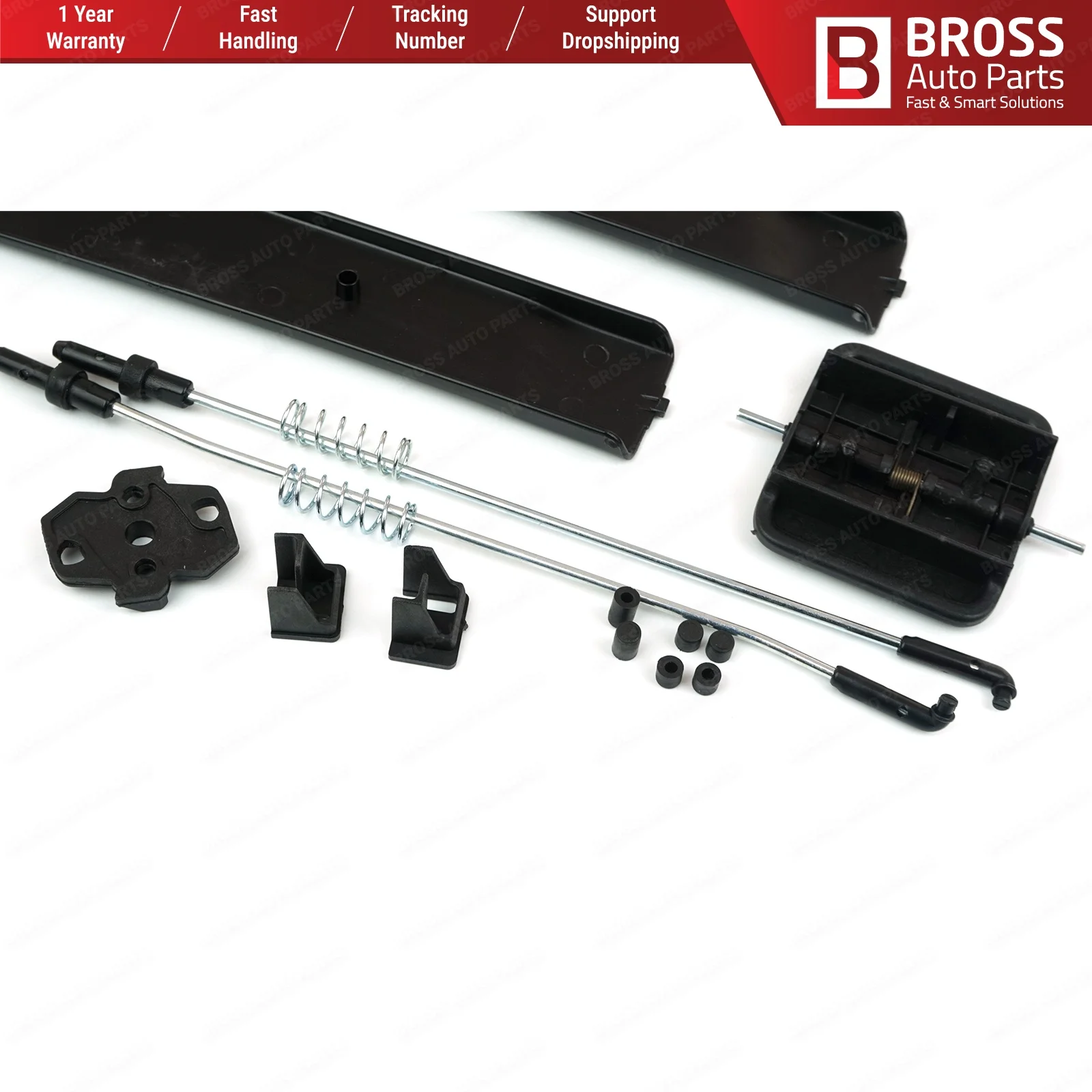 Bross Autopeças BDP964 Side Janela Deslizante Trava Da Tampa de Vidro Reparação Conjunto 7H0847788A
