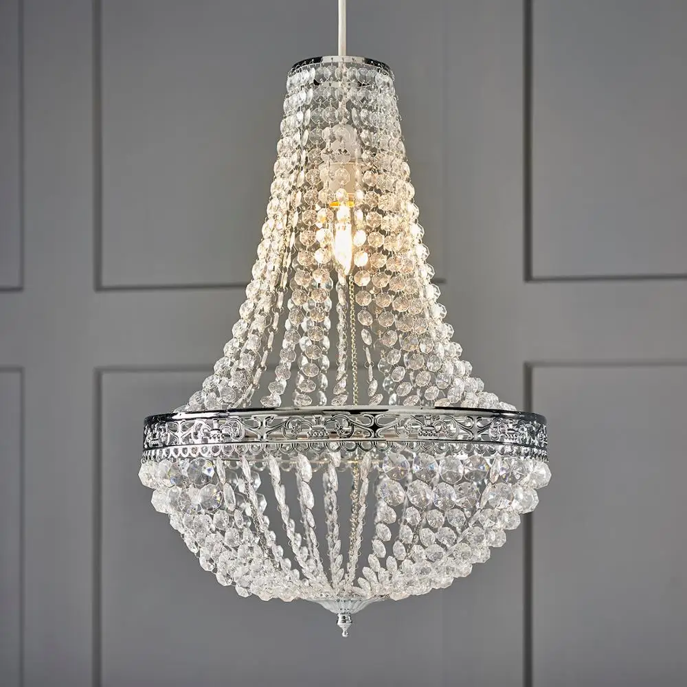 Premium Vintage Crystal Chandelier Ceiling Light Shade Drop Light Easy Fitting Charlotte Pendant